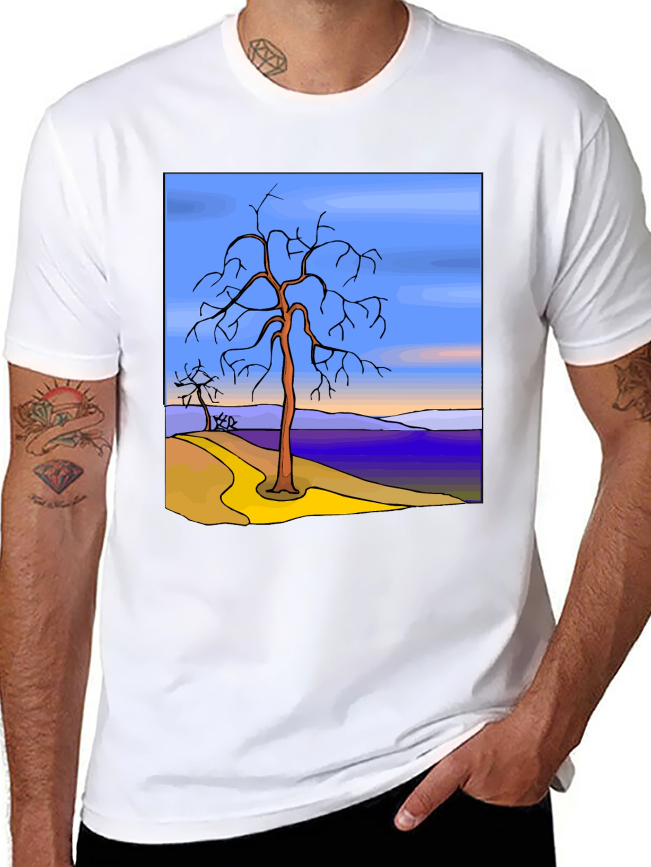 Abstract Landscape Graphic T-Shirt