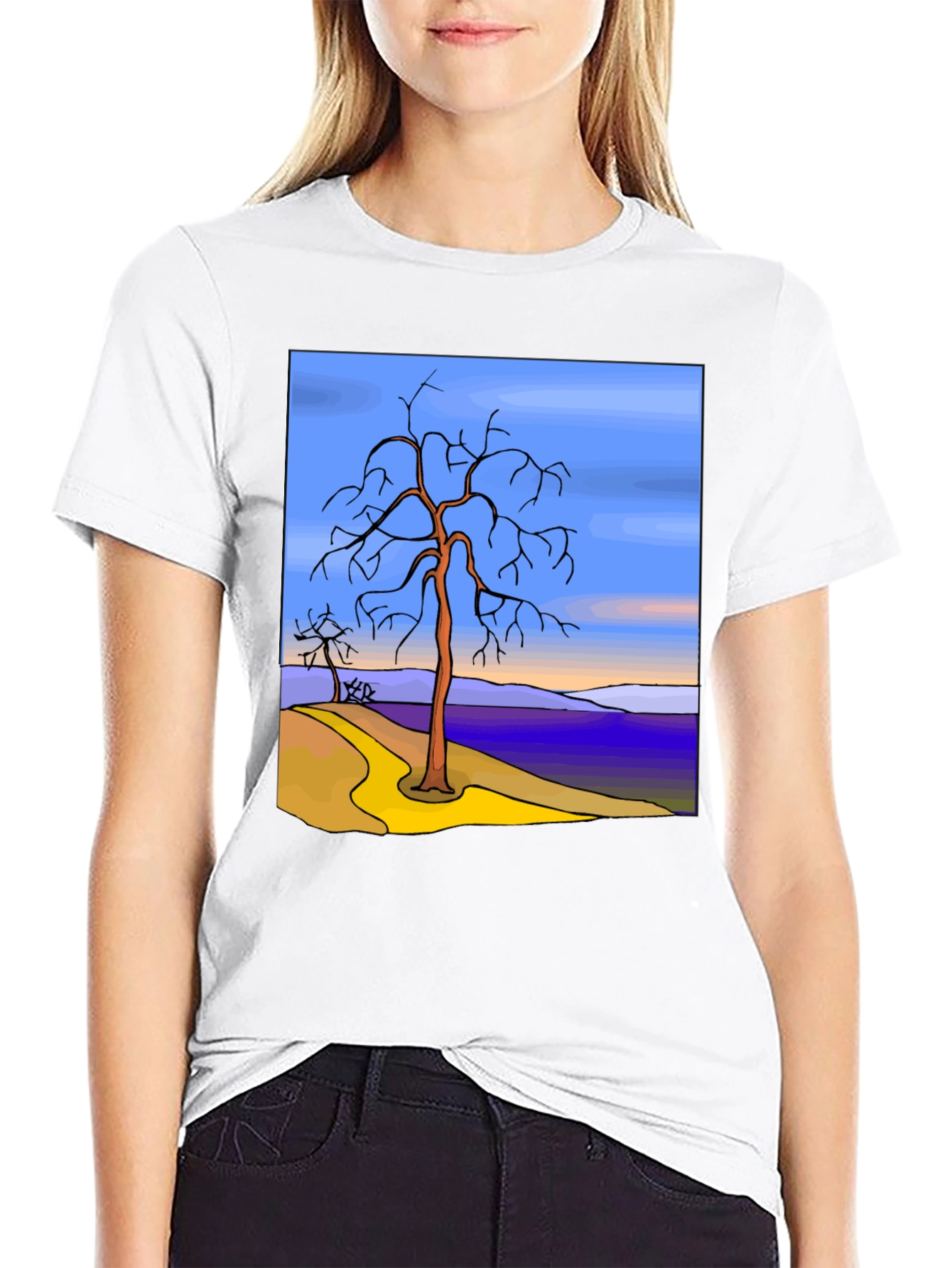 Abstract Landscape Graphic T-Shirt