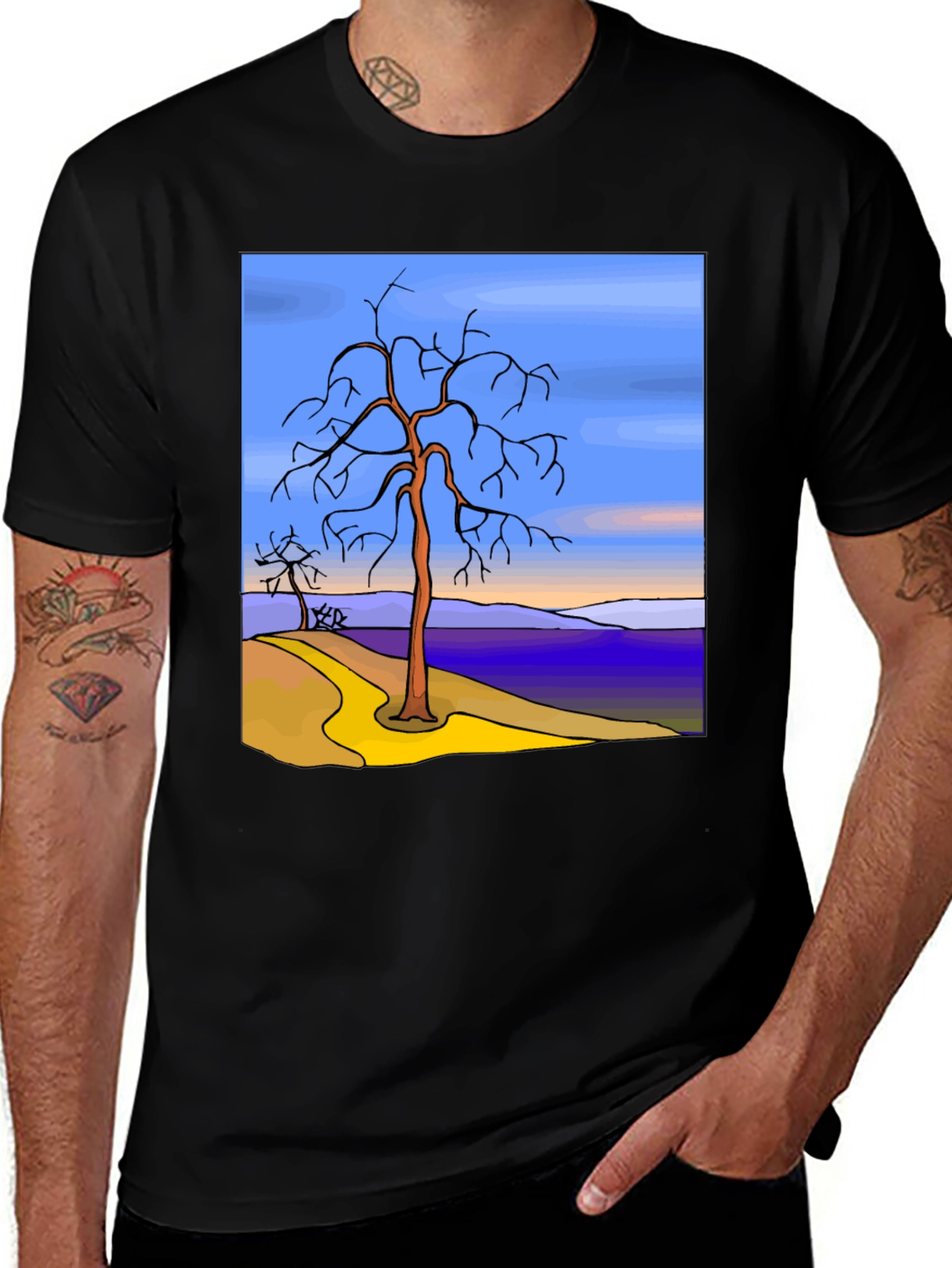 Abstract Landscape Graphic T-Shirt