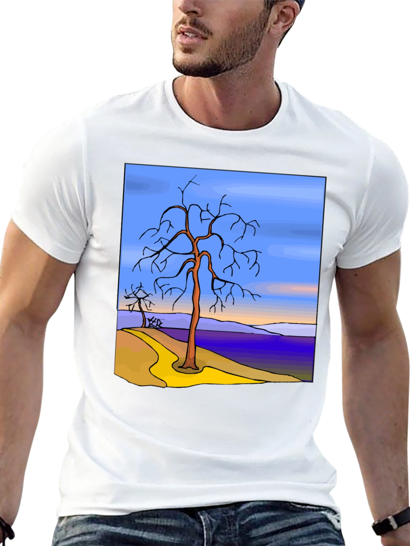 Abstract Landscape Graphic T-Shirt