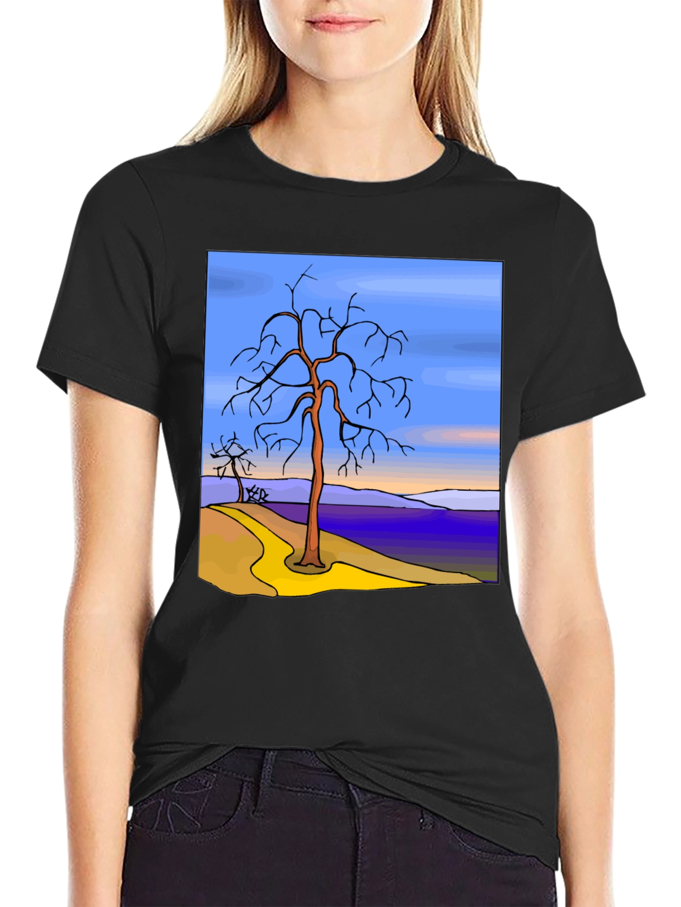 Abstract Landscape Graphic T-Shirt