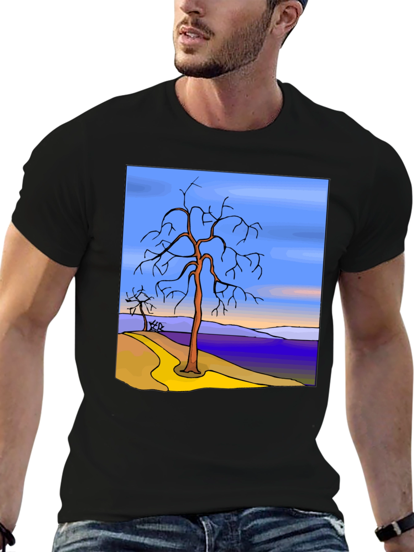 Abstract Landscape Graphic T-Shirt