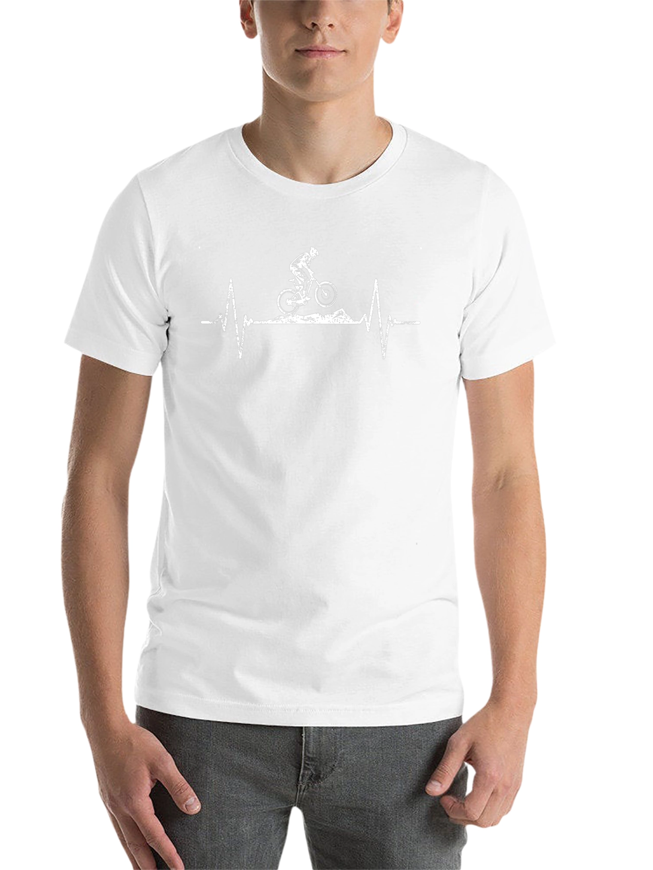 Mountain Bike Heartbeat T-Shirt - Black Graphic Tee