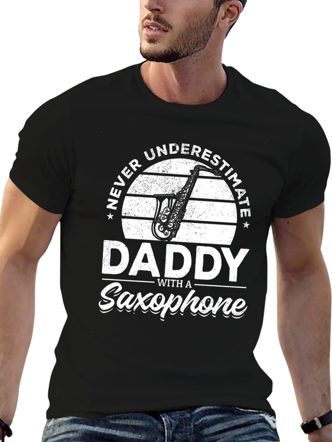 Never Underestimate Daddy Saxophone T-Shirt