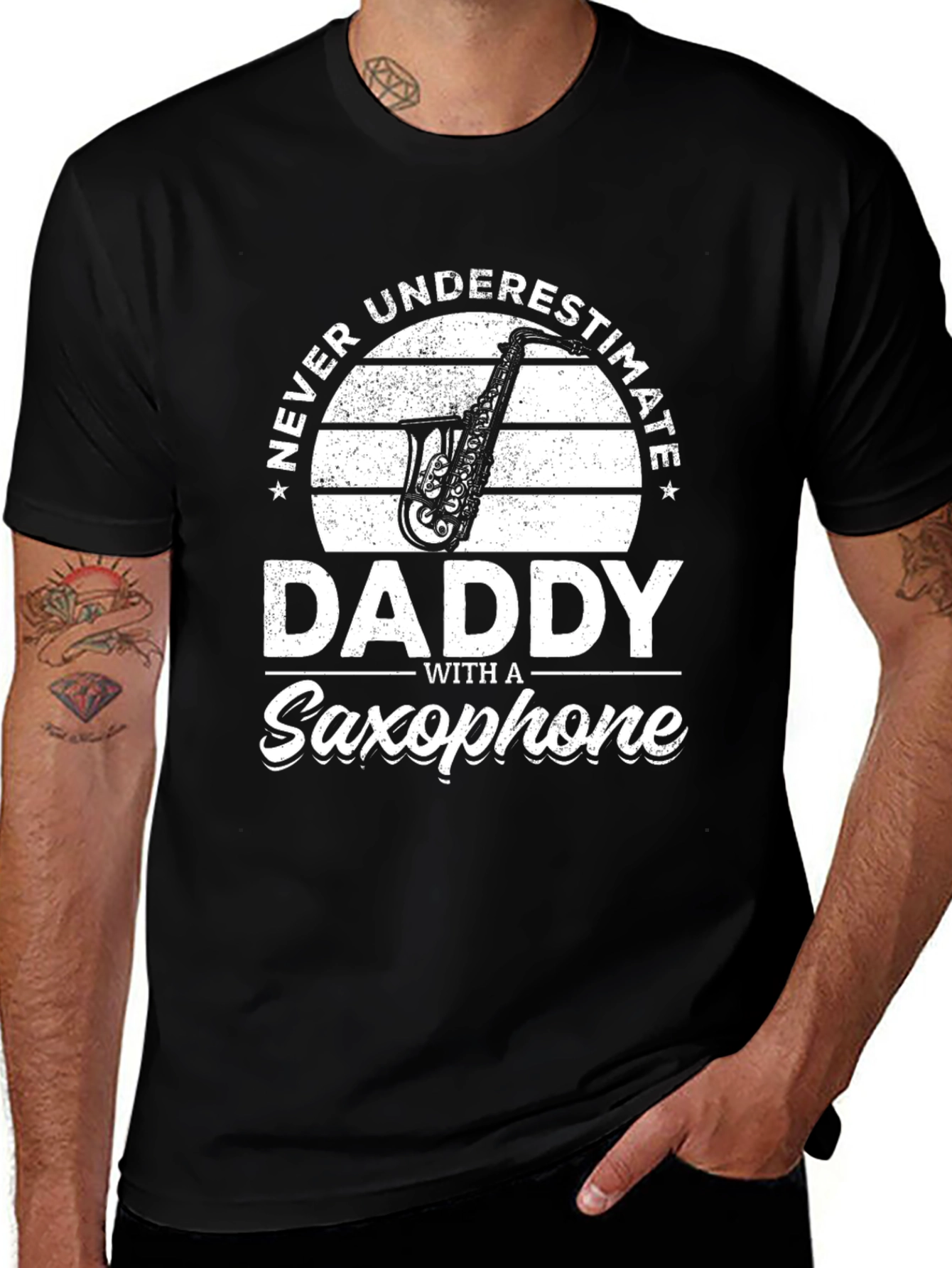 Never Underestimate Daddy Saxophone T-Shirt