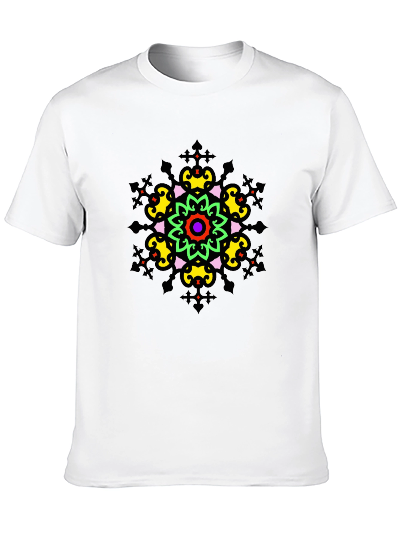Vibrant Mandala Graphic Tee - Stylish Unisex Black T-Shirt