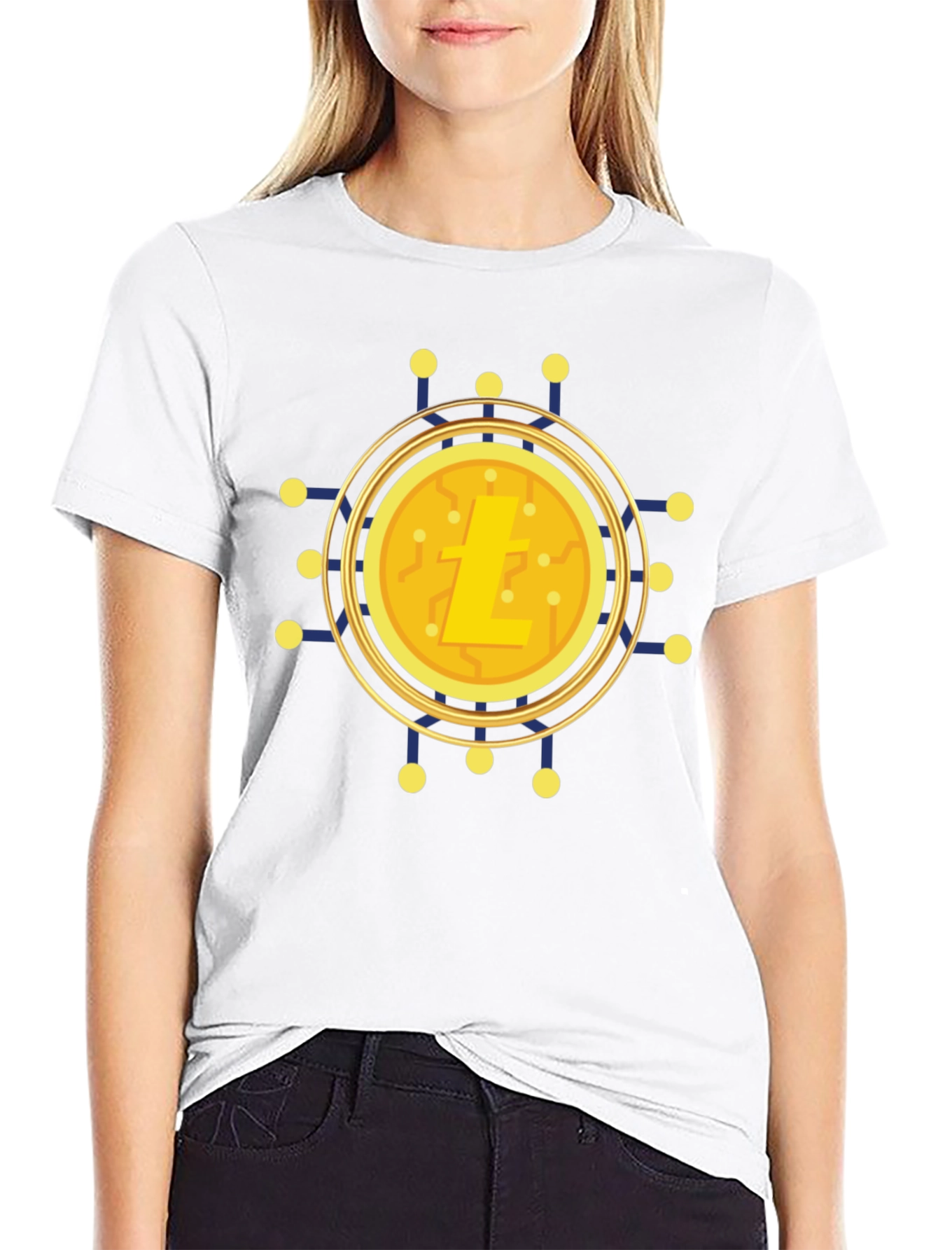 Litecoin Crypto Tee - Black Cotton Blend Shirt