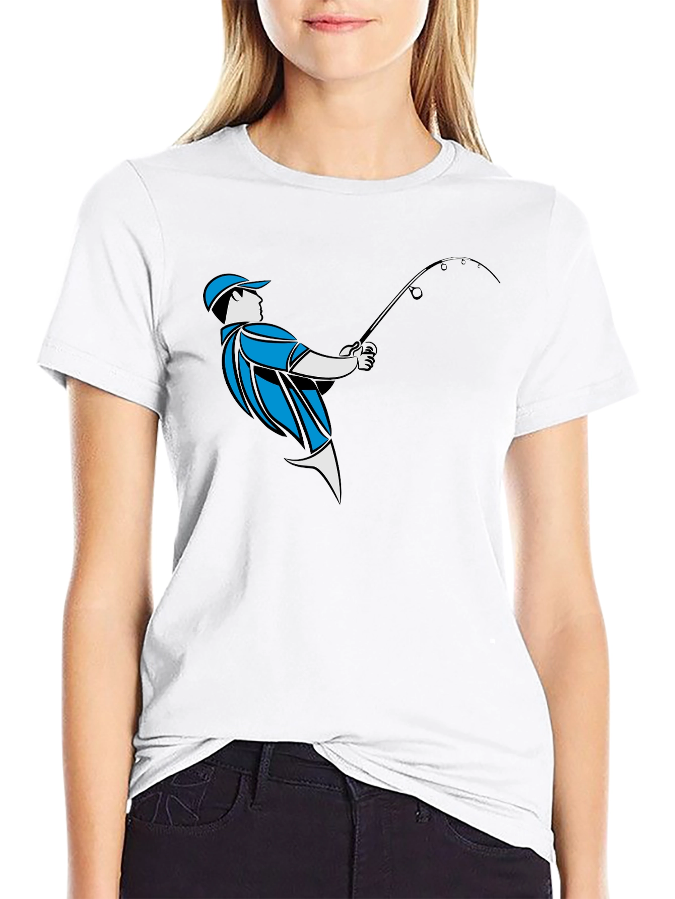 Fishing Graphic Tee - Black