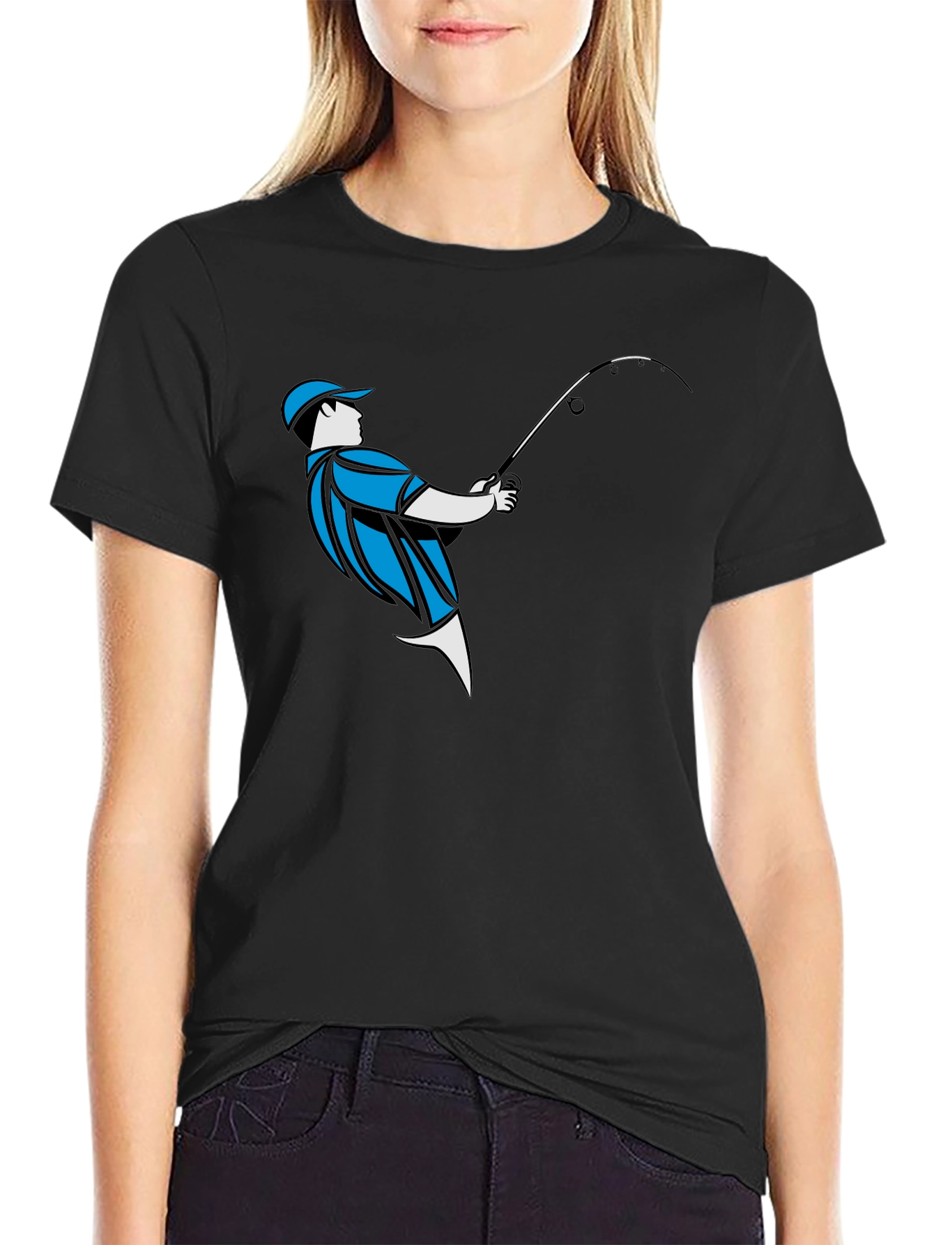 Fishing Graphic Tee - Black