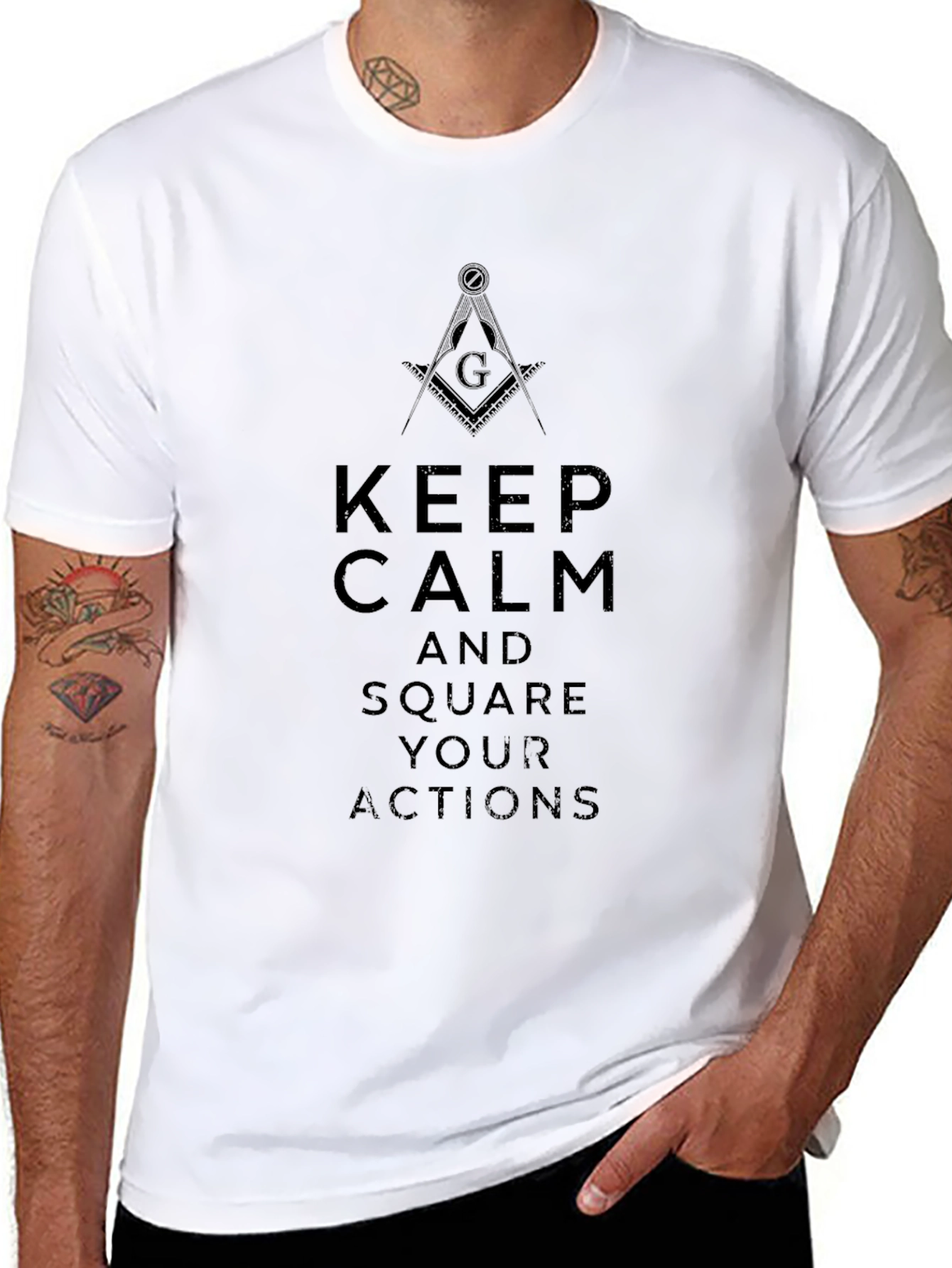 Masonic Keep Calm Black T-Shirt