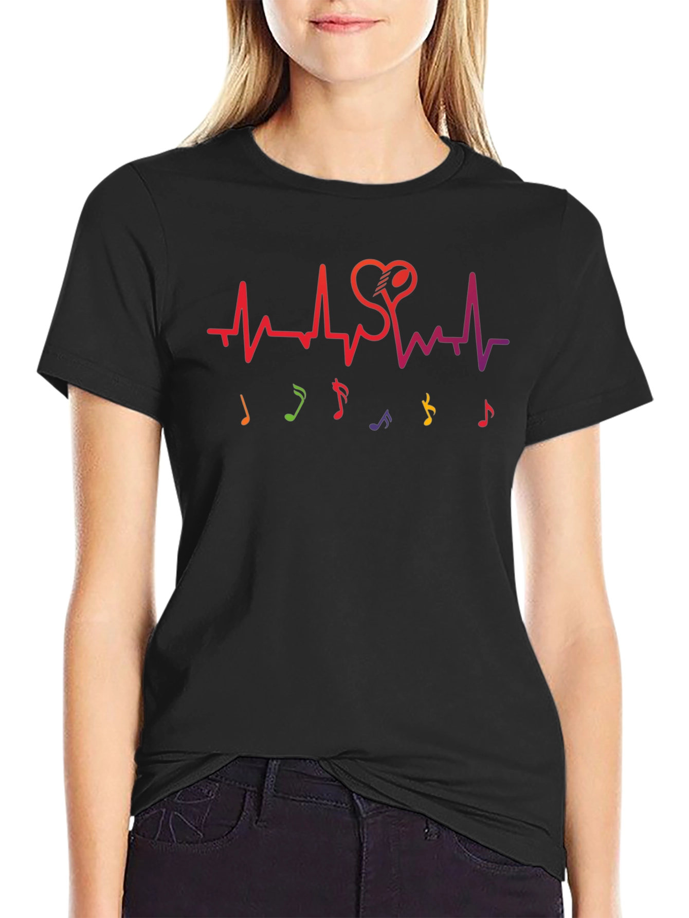 Music Lovers Heartbeat Graphic Tee