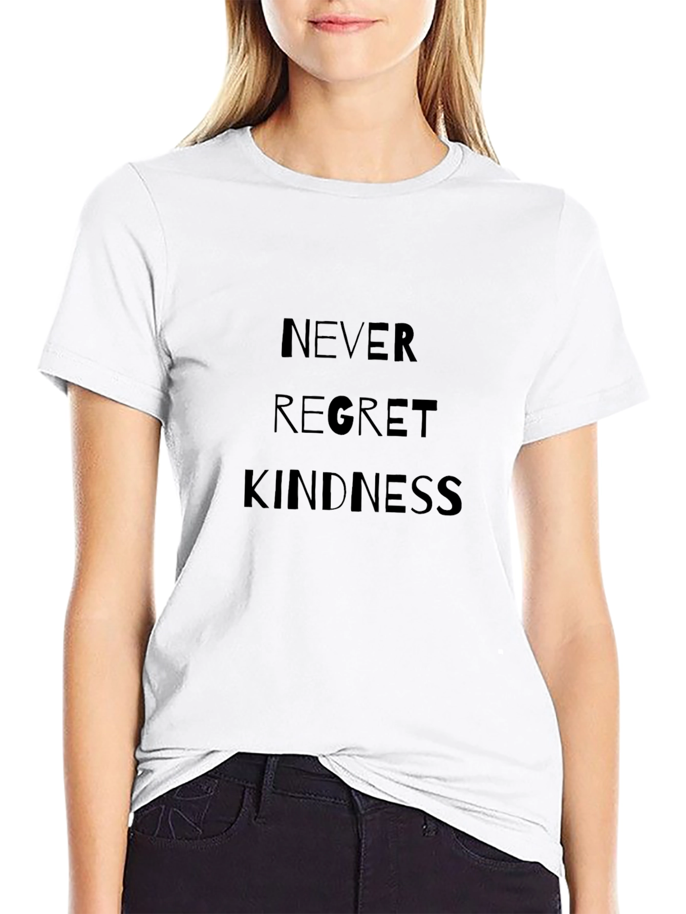 Never Regret Kindness Black T-Shirt