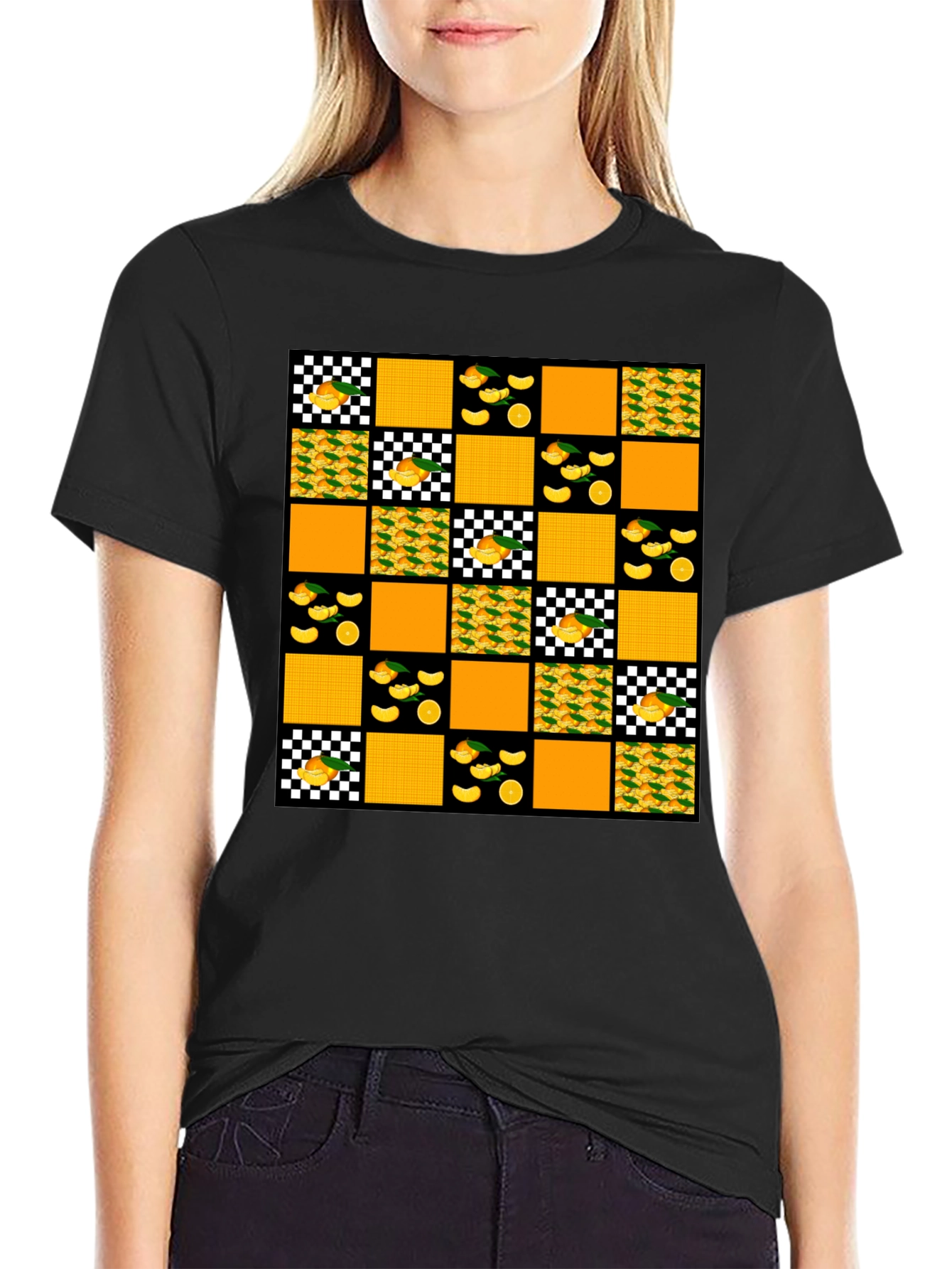 Funky Orange Patchwork Tee