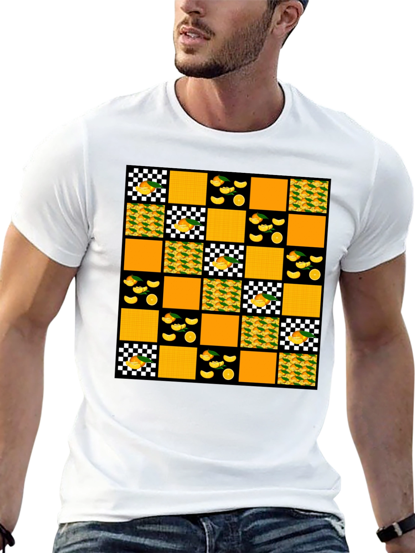 Funky Orange Patchwork Tee