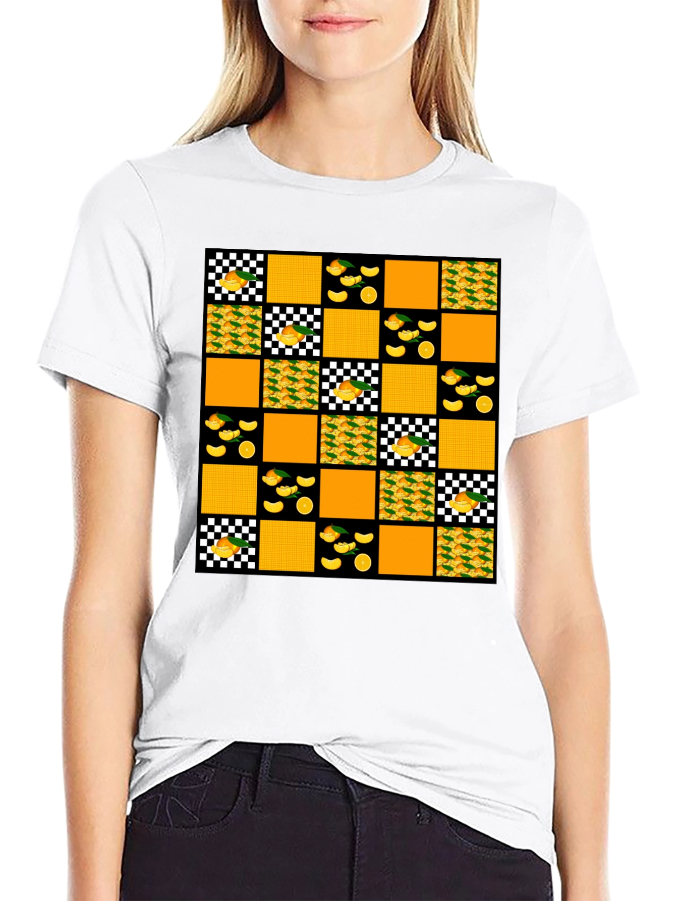 Funky Orange Patchwork Tee