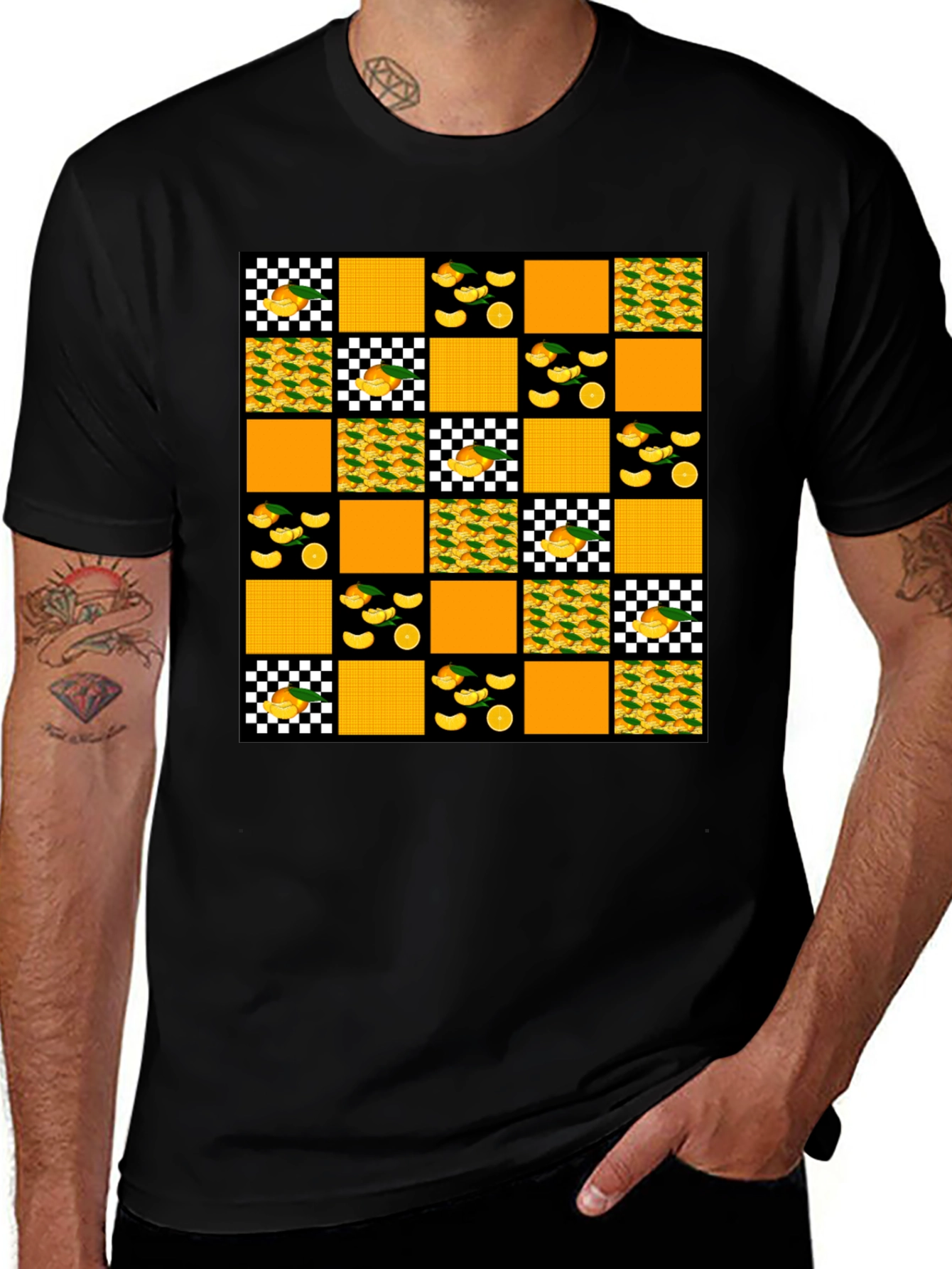Funky Orange Patchwork Tee