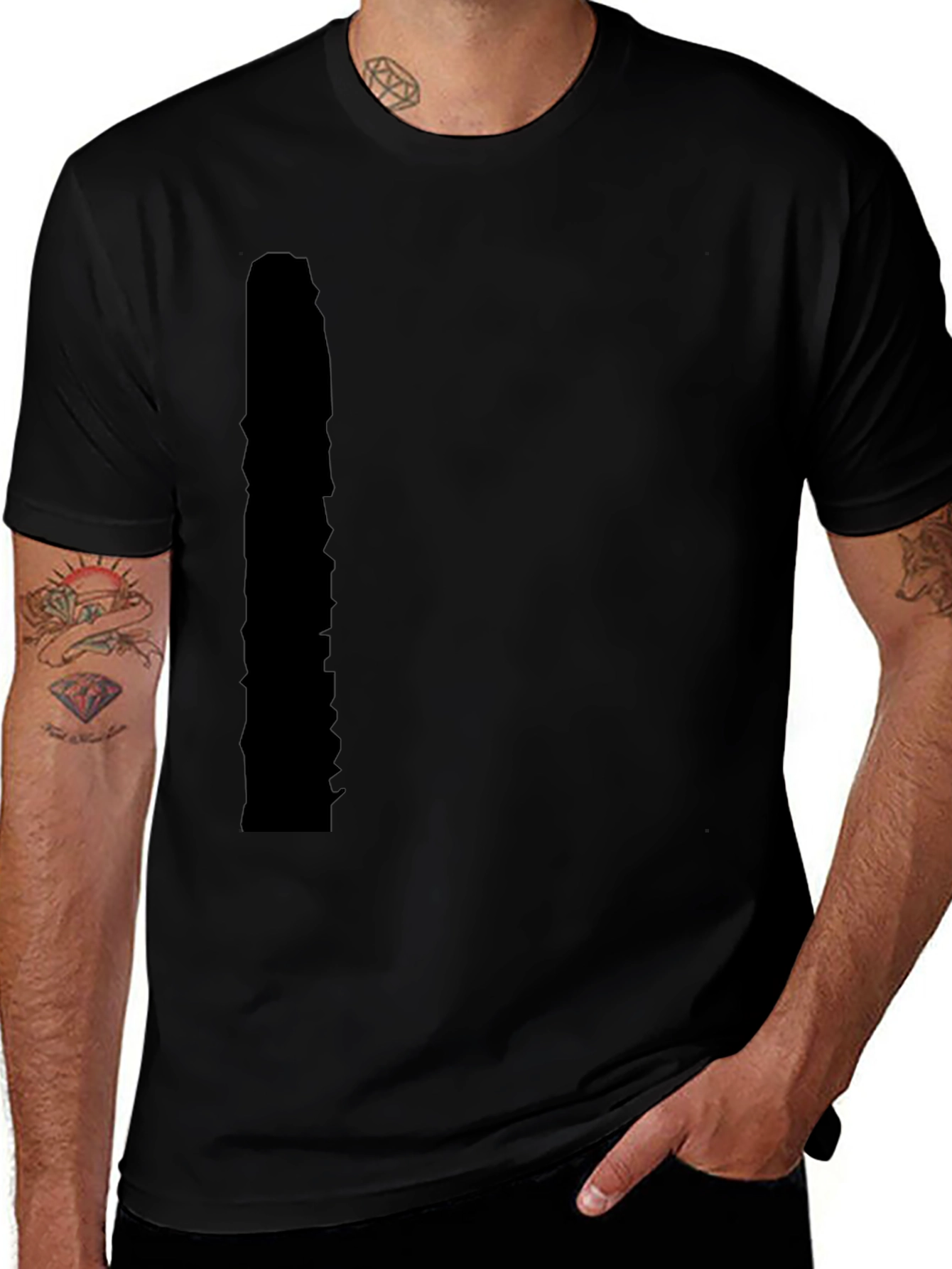 Mens Black Casual Short Sleeve T-Shirt