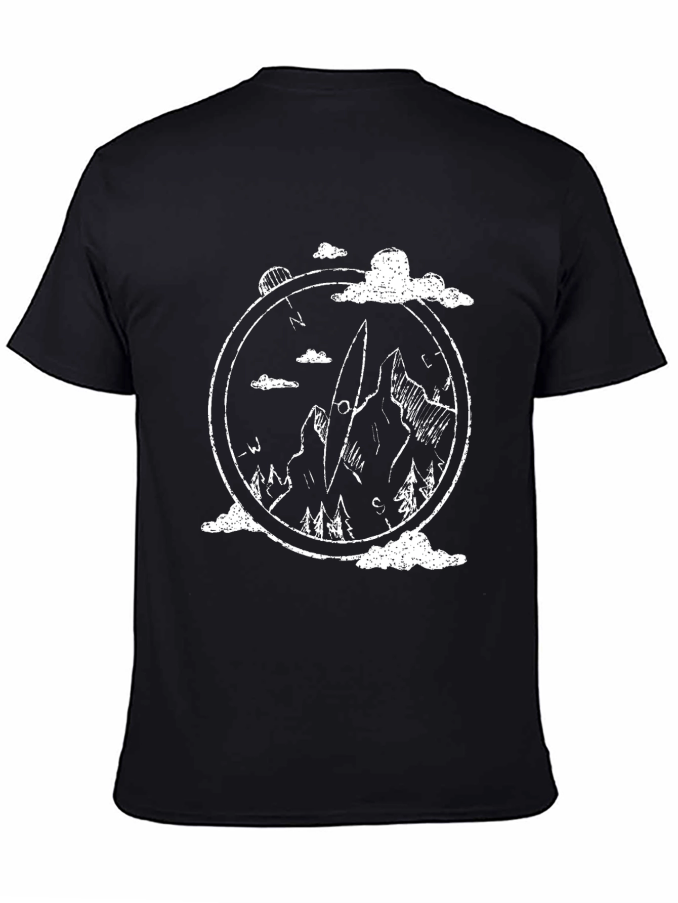 Mountain Compass Graphic Tee - Black