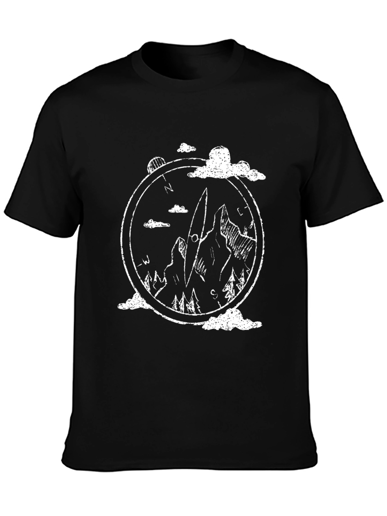 Mountain Compass Graphic Tee - Black