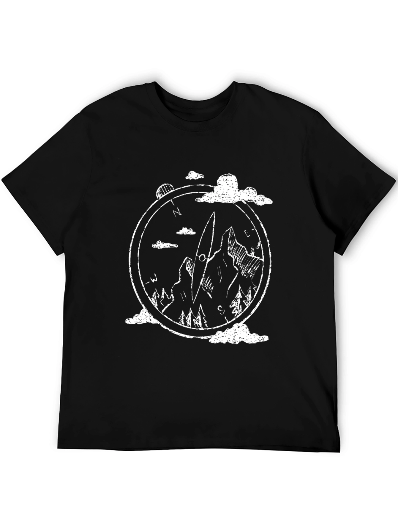 Mountain Compass Graphic Tee - Black