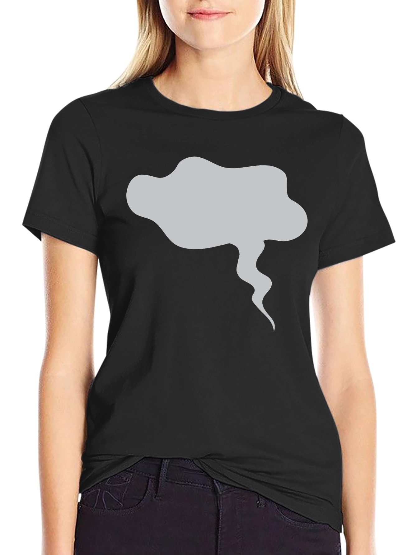 Mens Black T-Shirt with Smoke Graphic