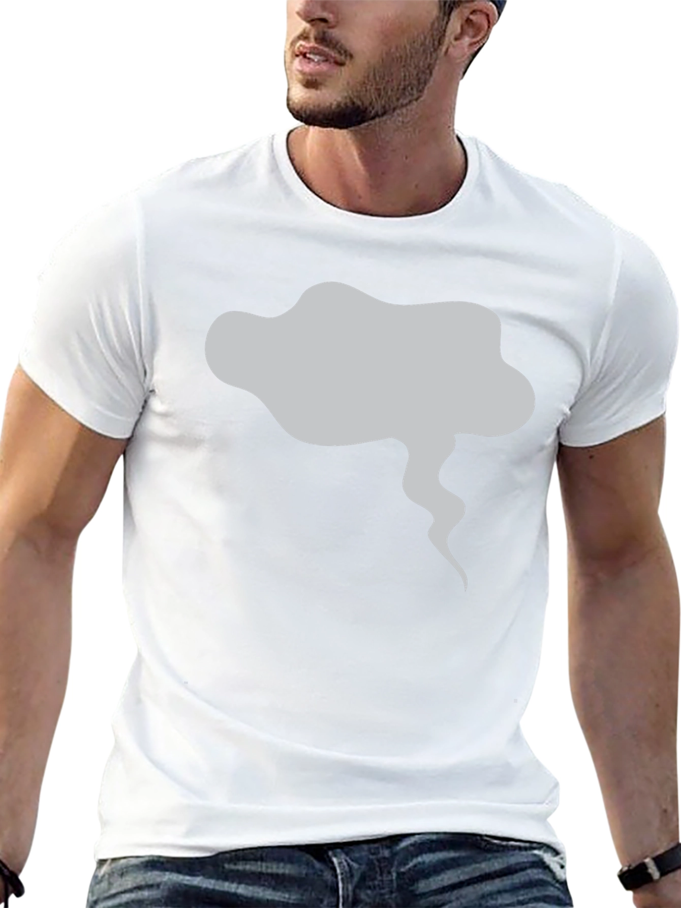 Mens Black T-Shirt with Smoke Graphic