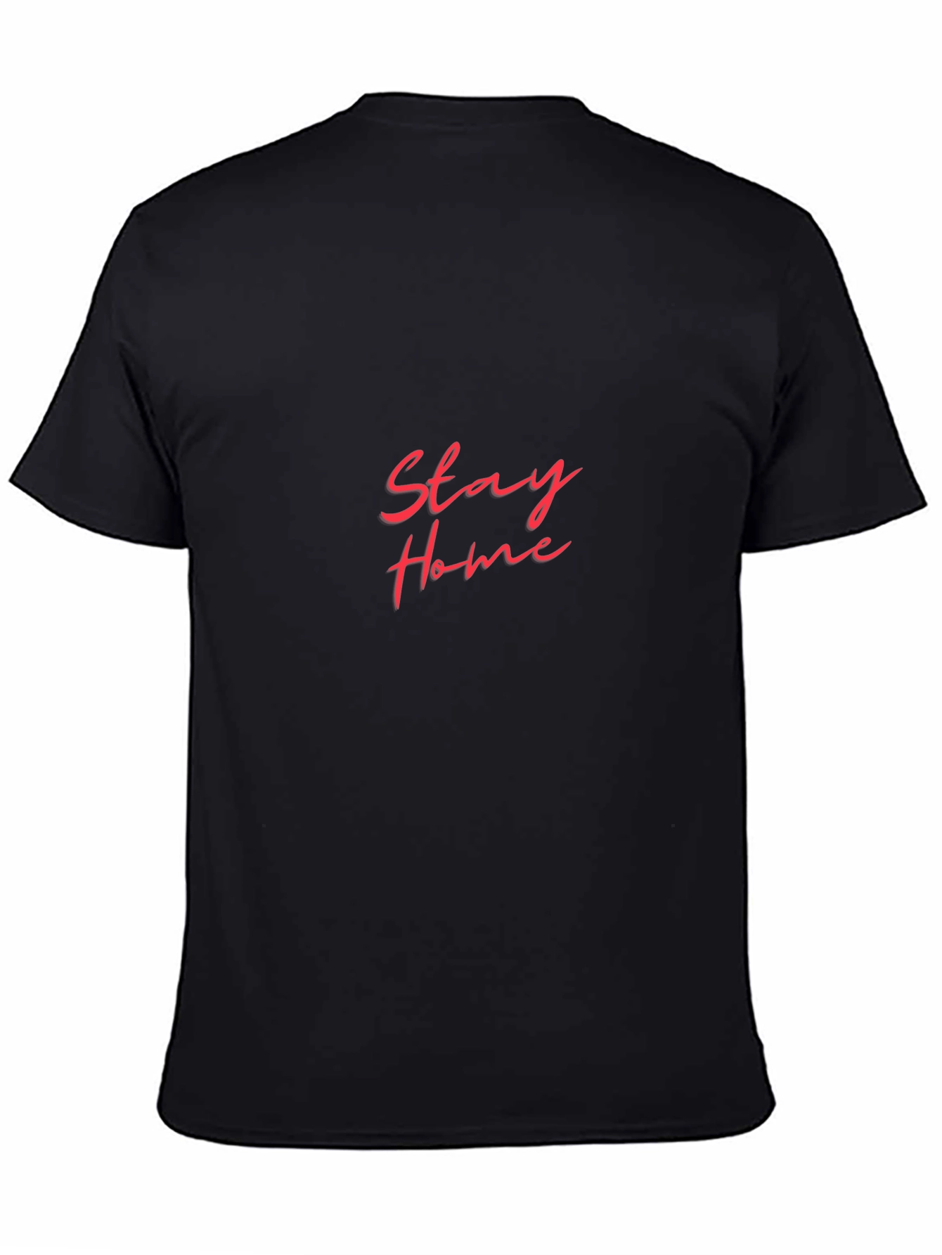 Stay Home Black T-Shirt - Fashionable Slogan Tee