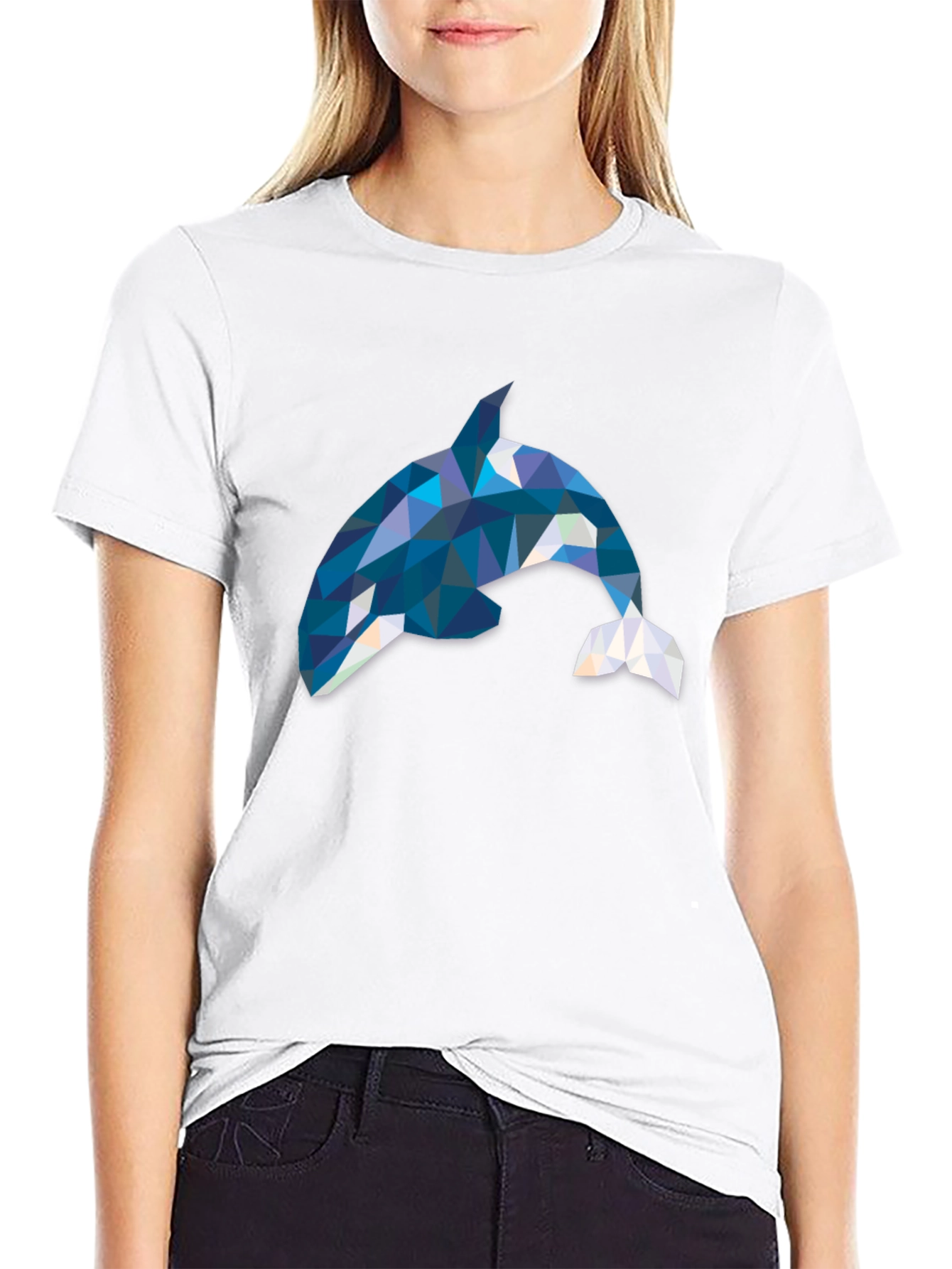 Geometric Orca T-Shirt - Stylish Killer Whale Tee