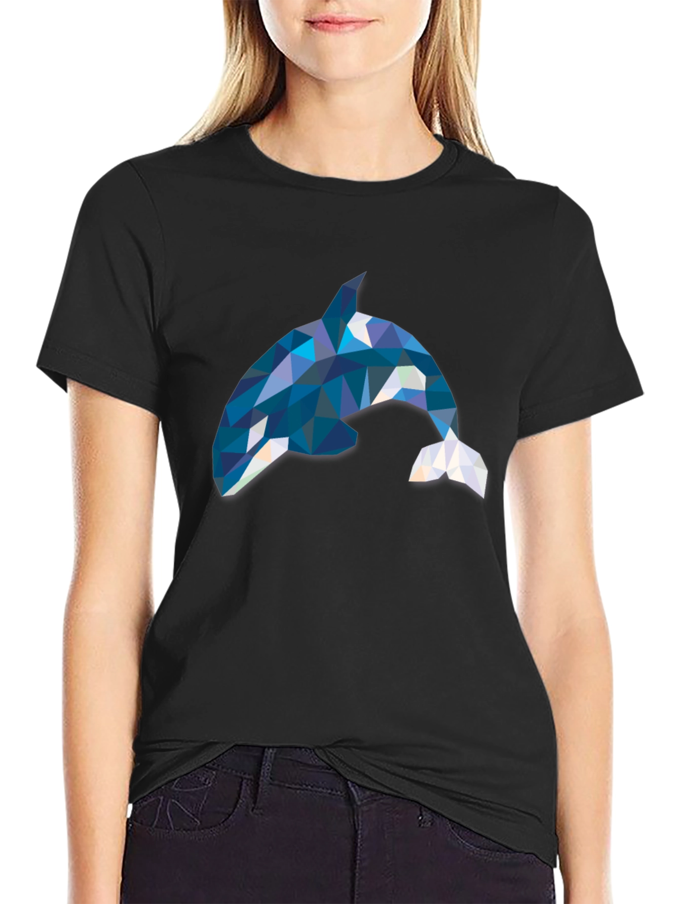 Geometric Orca T-Shirt - Stylish Killer Whale Tee