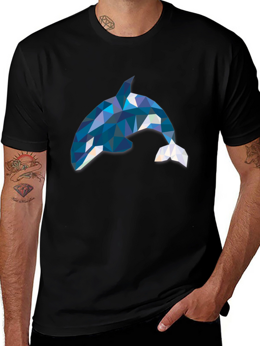 Geometric Orca T-Shirt - Stylish Killer Whale Tee