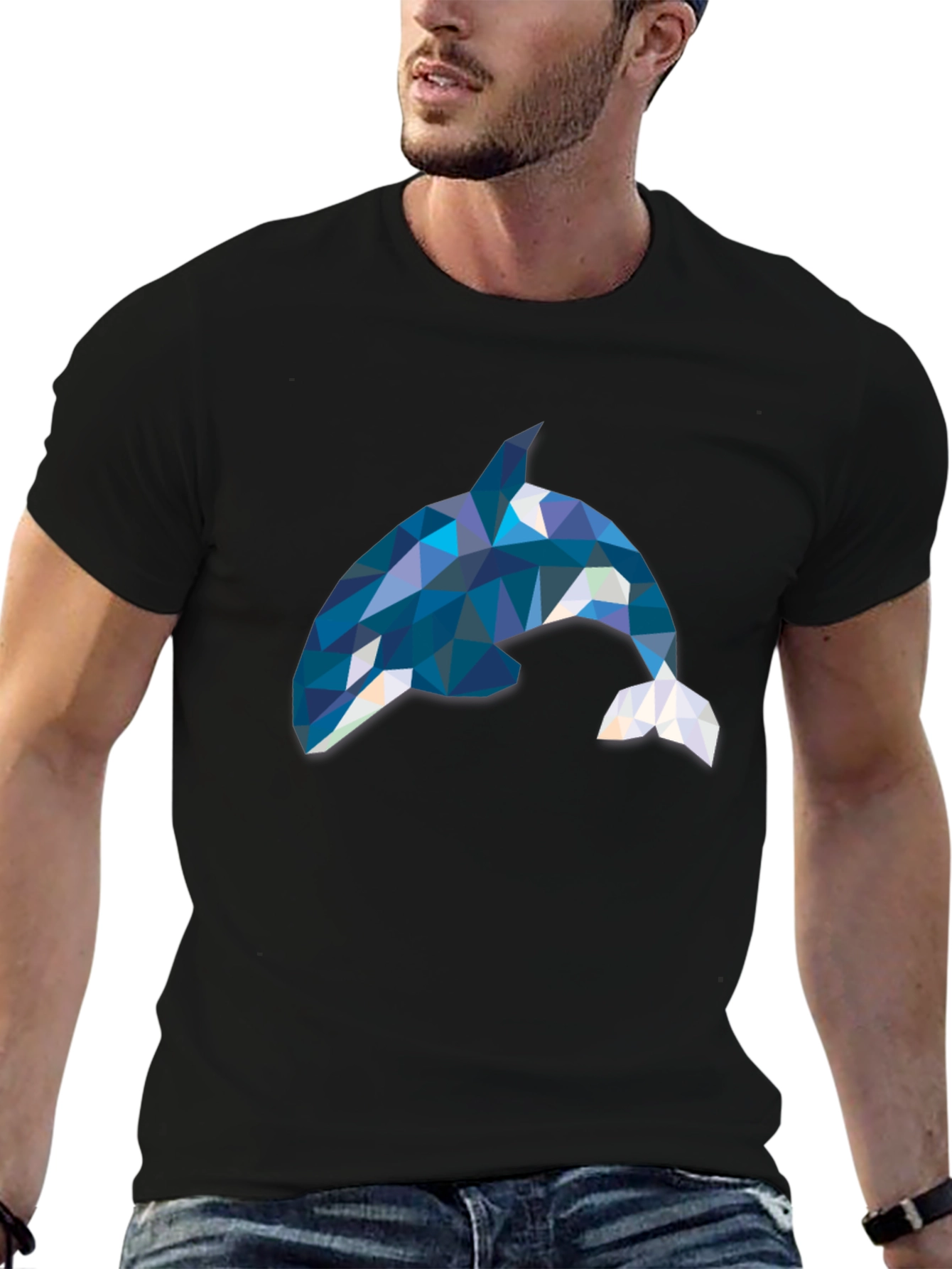 Geometric Orca T-Shirt - Stylish Killer Whale Tee