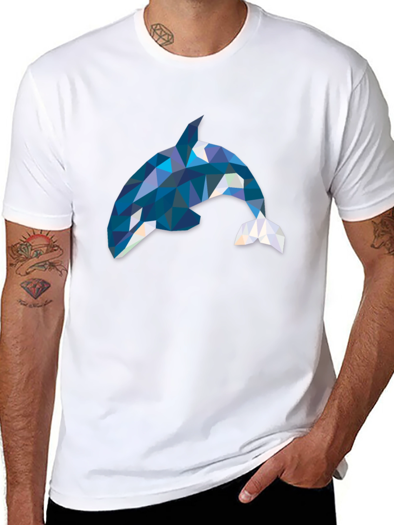 Geometric Orca T-Shirt - Stylish Killer Whale Tee