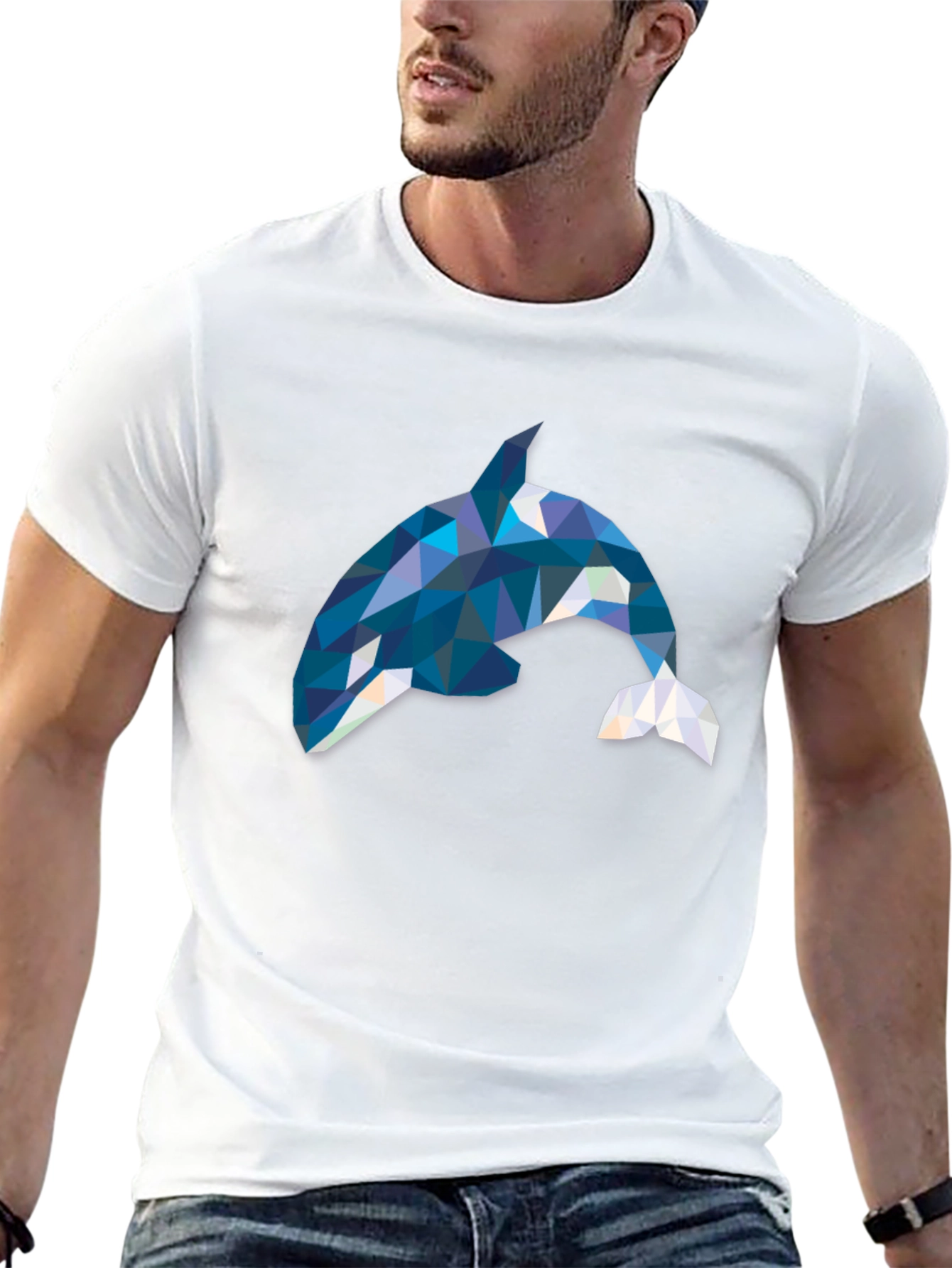 Geometric Orca T-Shirt - Stylish Killer Whale Tee