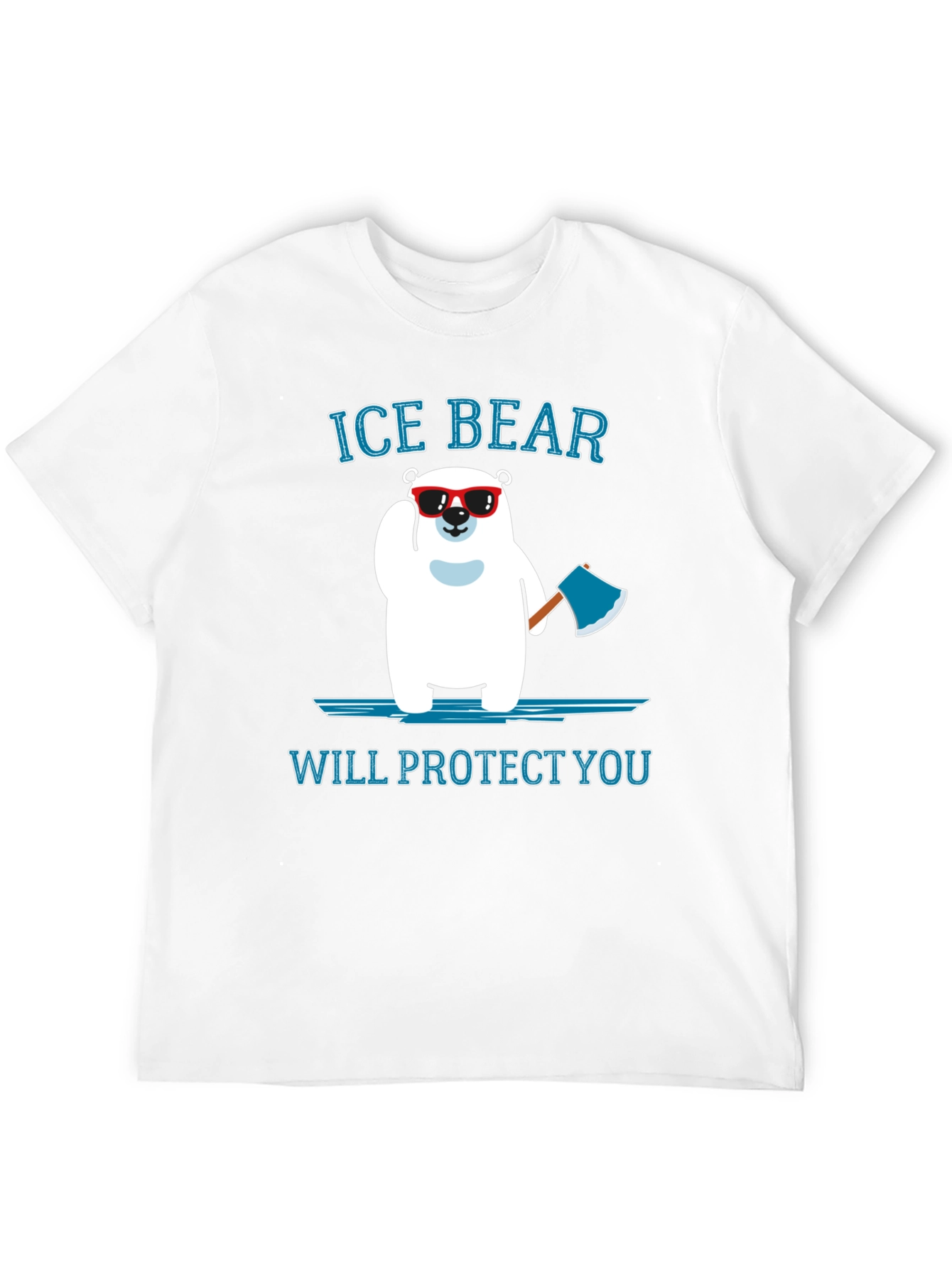 Ice Bear Will Protect You Black T-Shirt