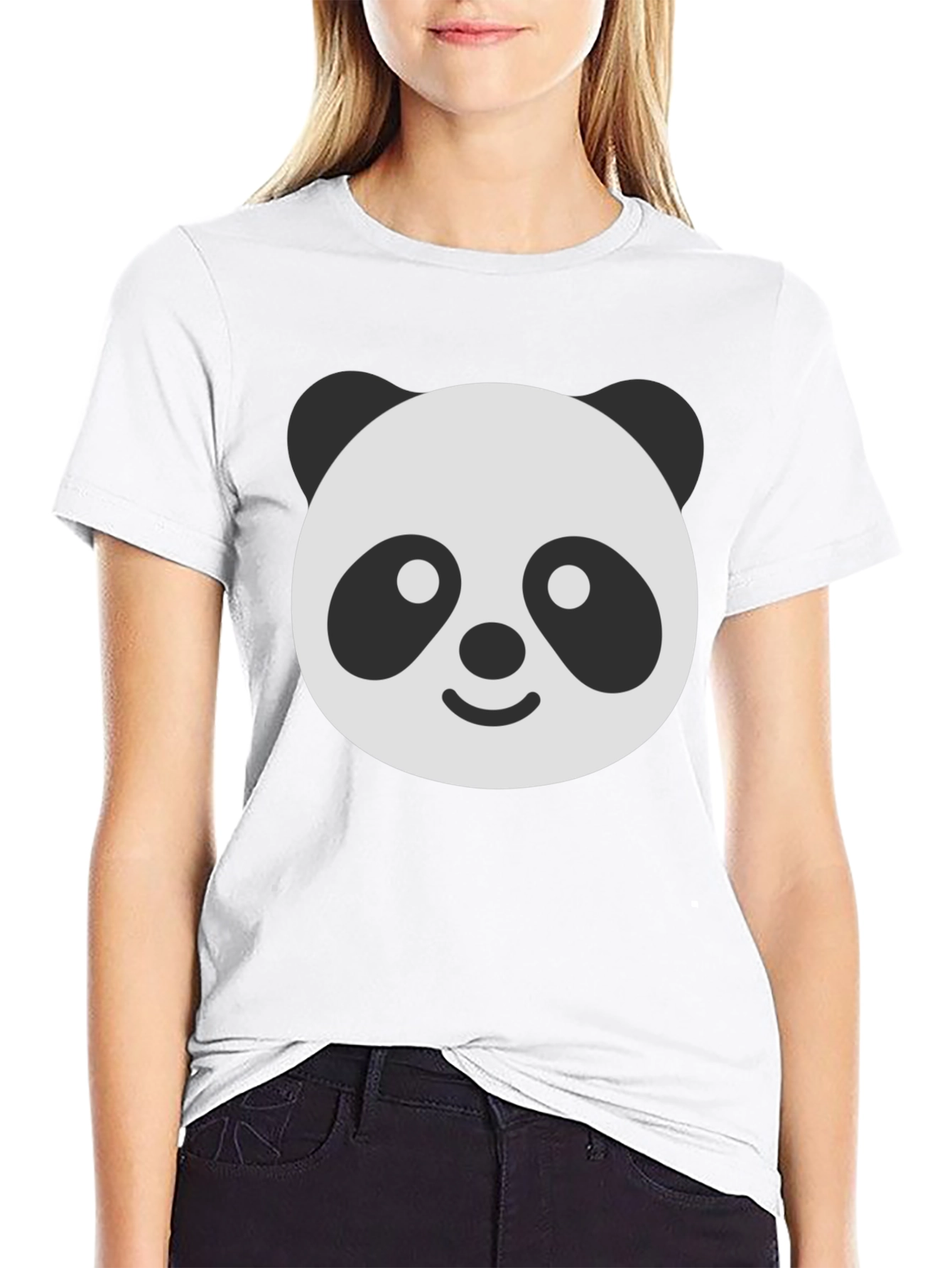 Panda Face Graphic T-Shirt - Black Classic Fit