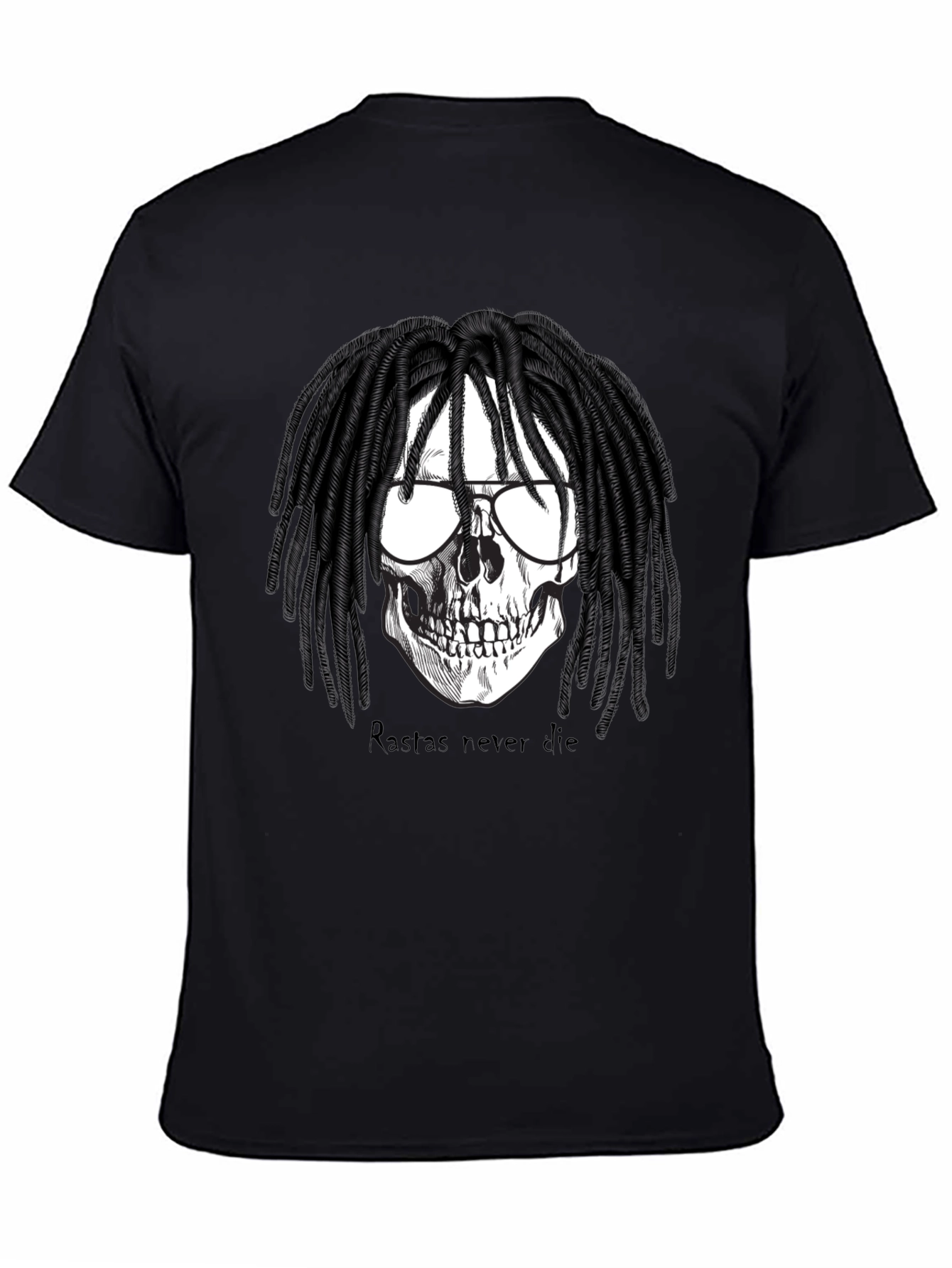 Rasta Skull Graphic Tee - Never Die T-Shirt