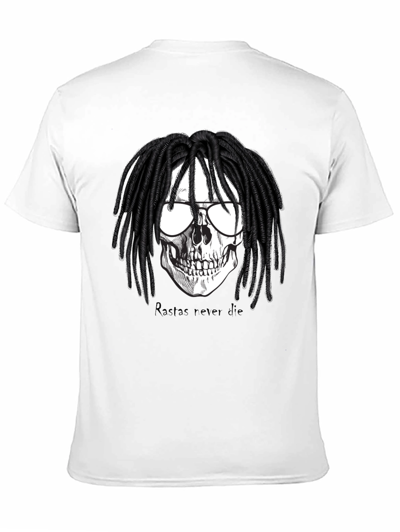 Rasta Skull Graphic Tee - Never Die T-Shirt