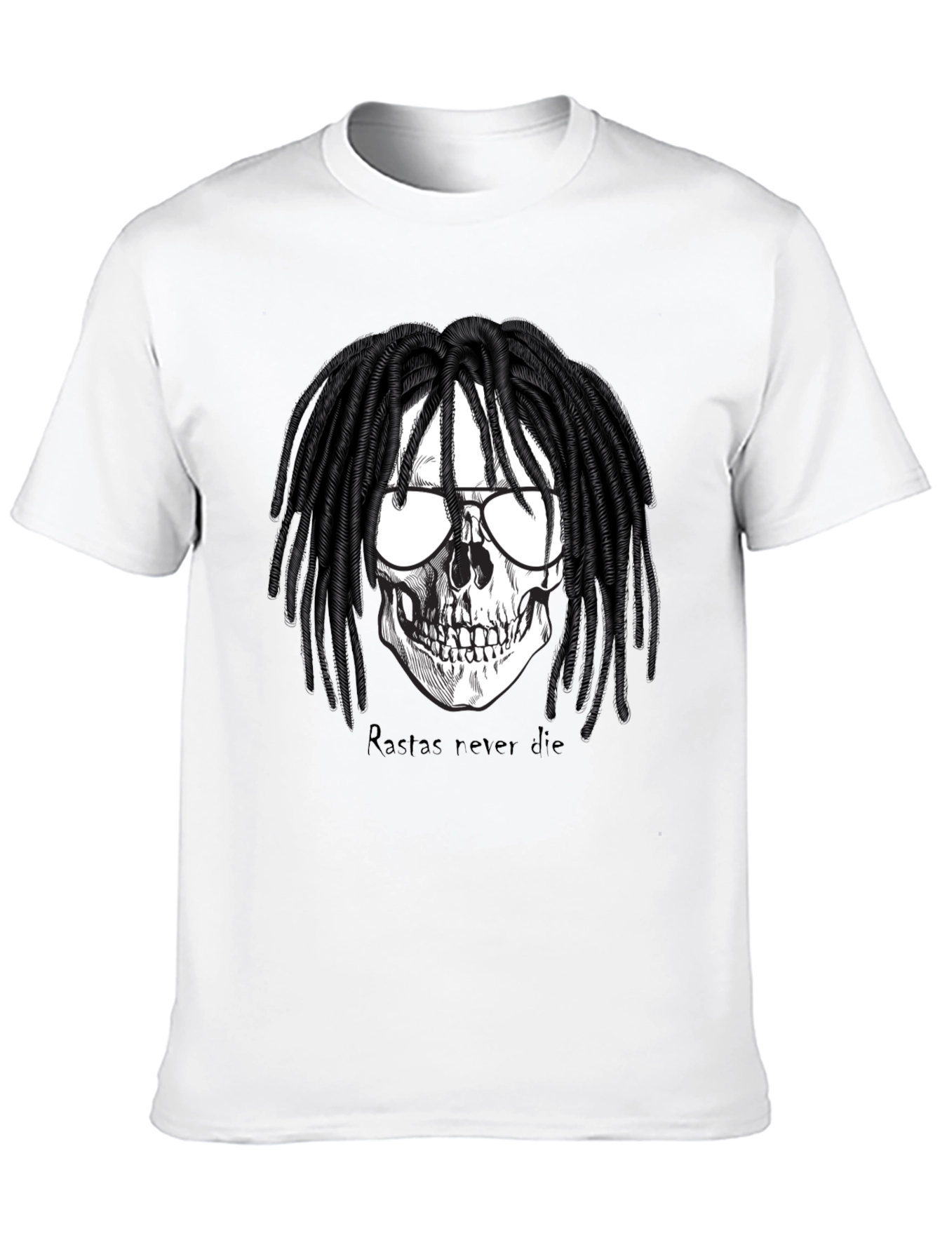 Rasta Skull Graphic Tee - Never Die T-Shirt