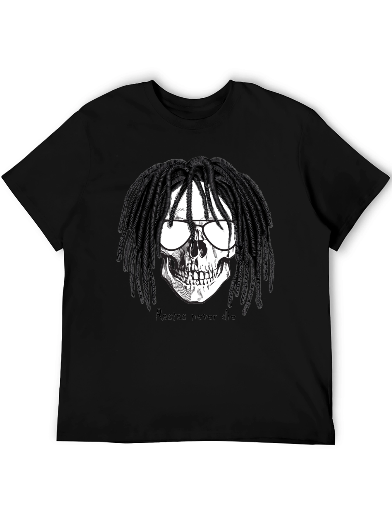 Rasta Skull Graphic Tee - Never Die T-Shirt