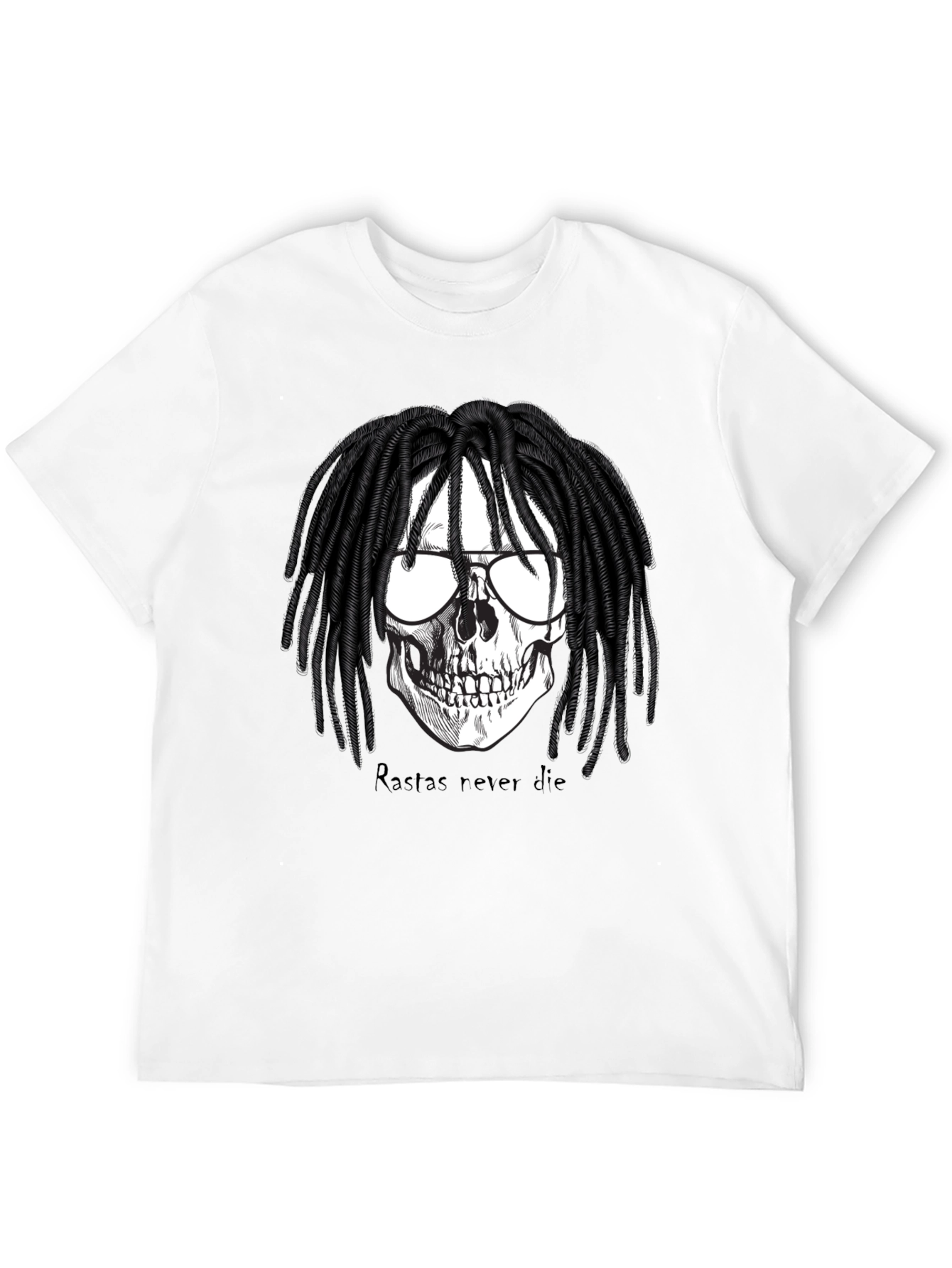 Rasta Skull Graphic Tee - Never Die T-Shirt