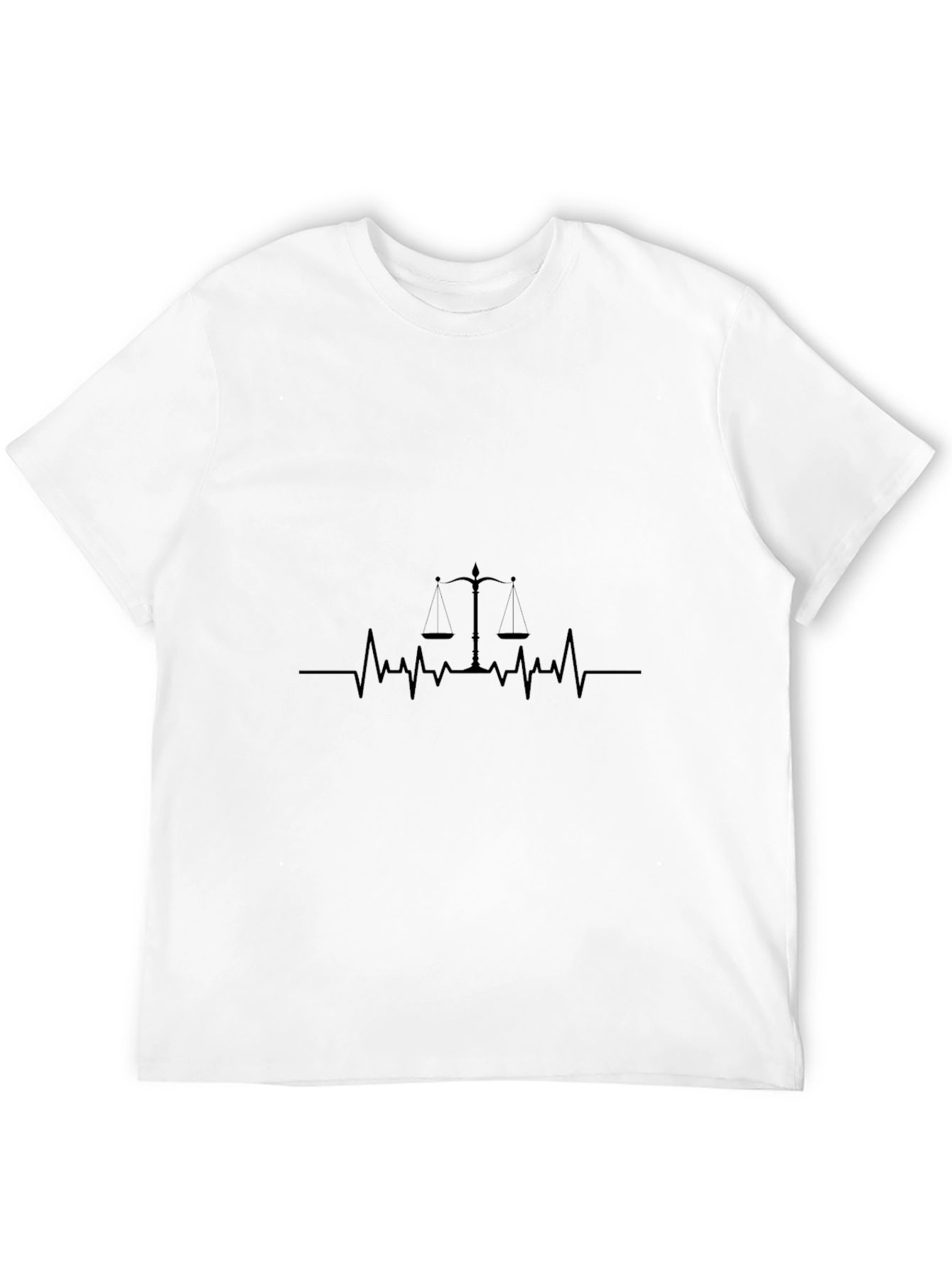 Lawyer Heartbeat T-Shirt - Scales of Justice Design