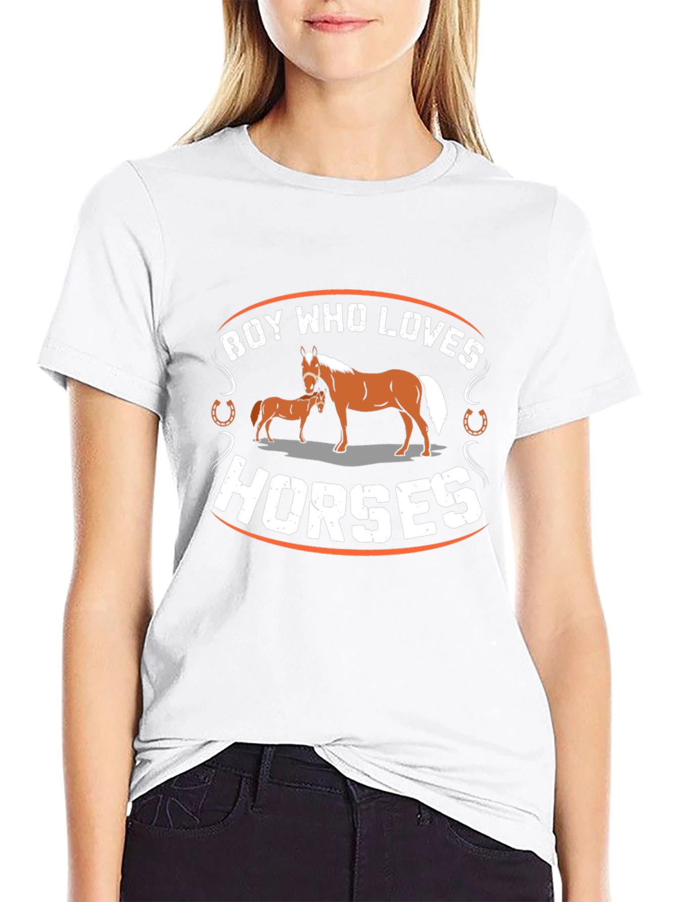 Boy Who Loves Horses Graphic T-Shirt