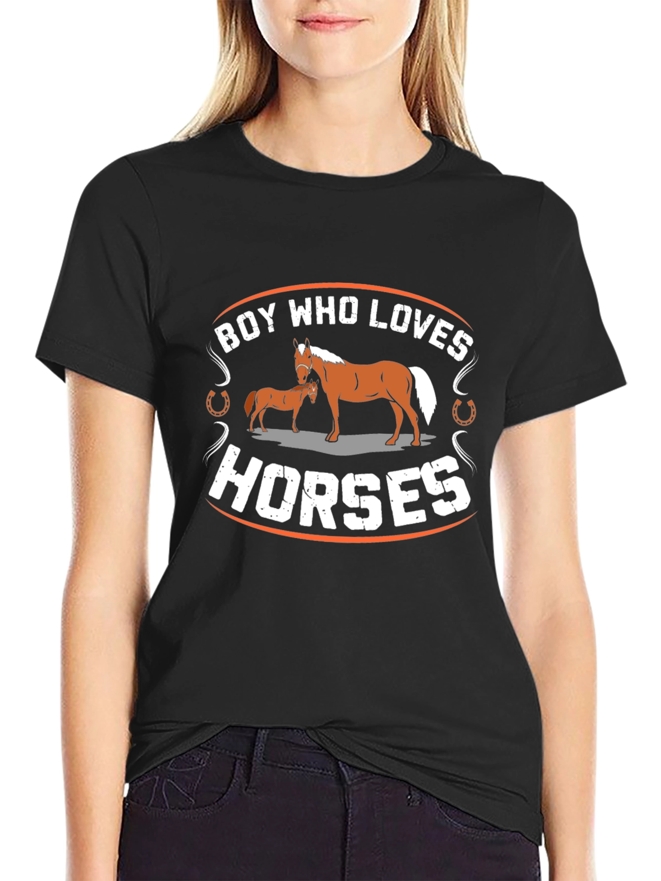 Boy Who Loves Horses Graphic T-Shirt