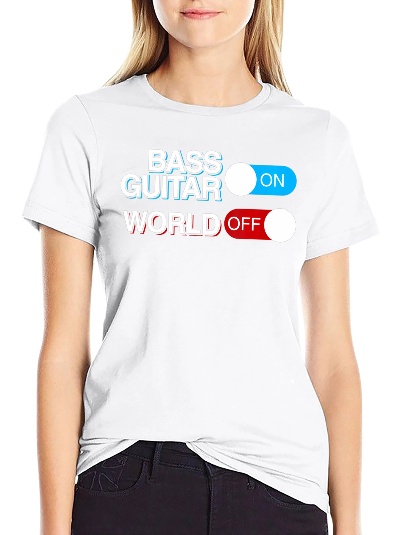 Bass Guitar ON World OFF Graphic T-Shirt