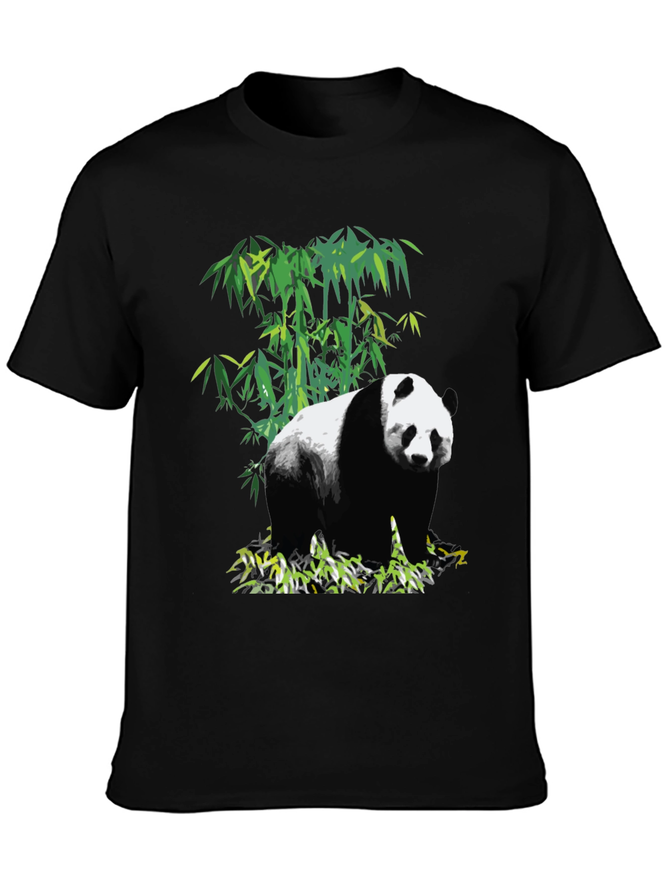Panda Bamboo Graphic T-Shirt - Black
