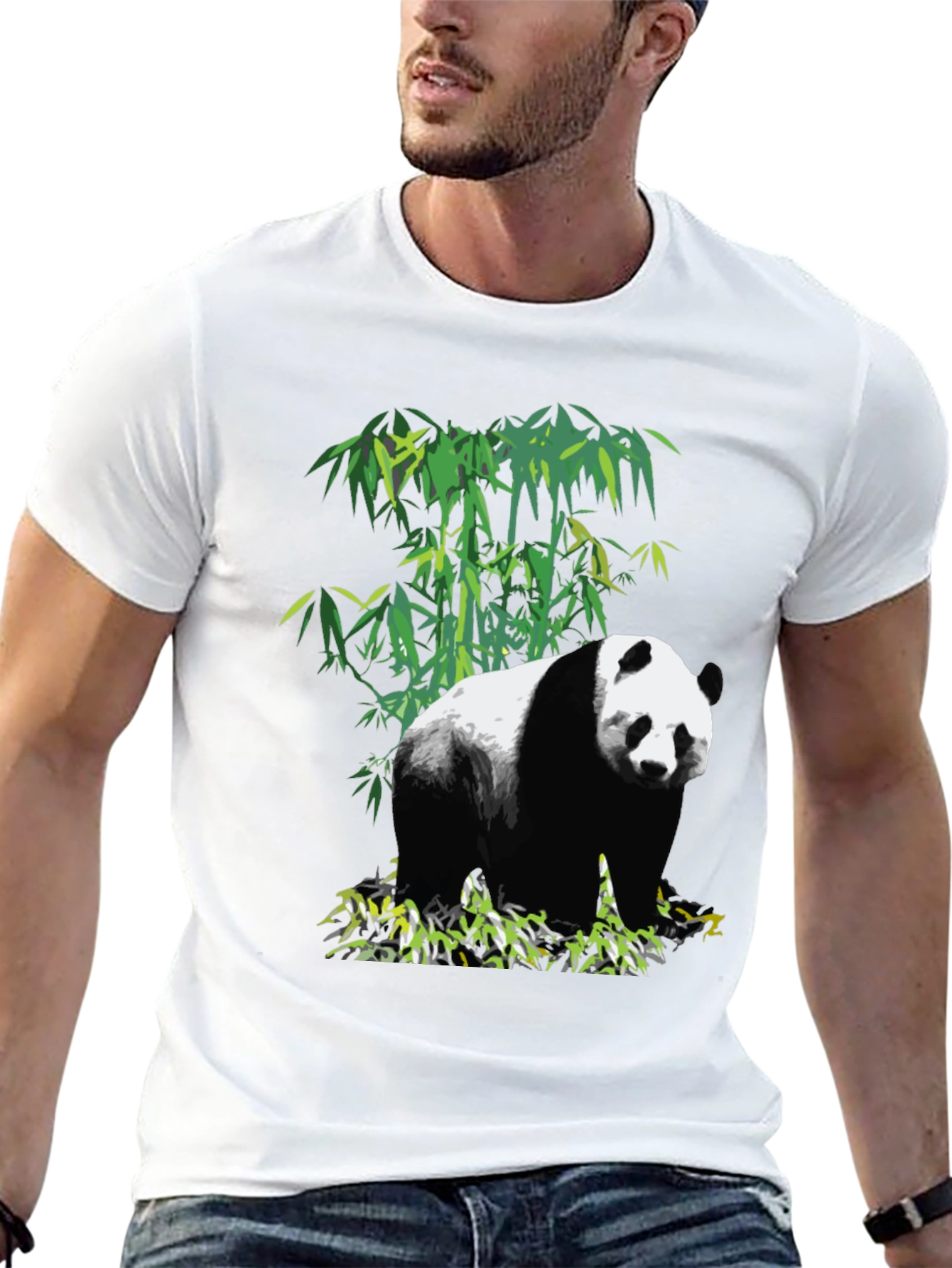 Panda Bamboo Graphic T-Shirt - Black