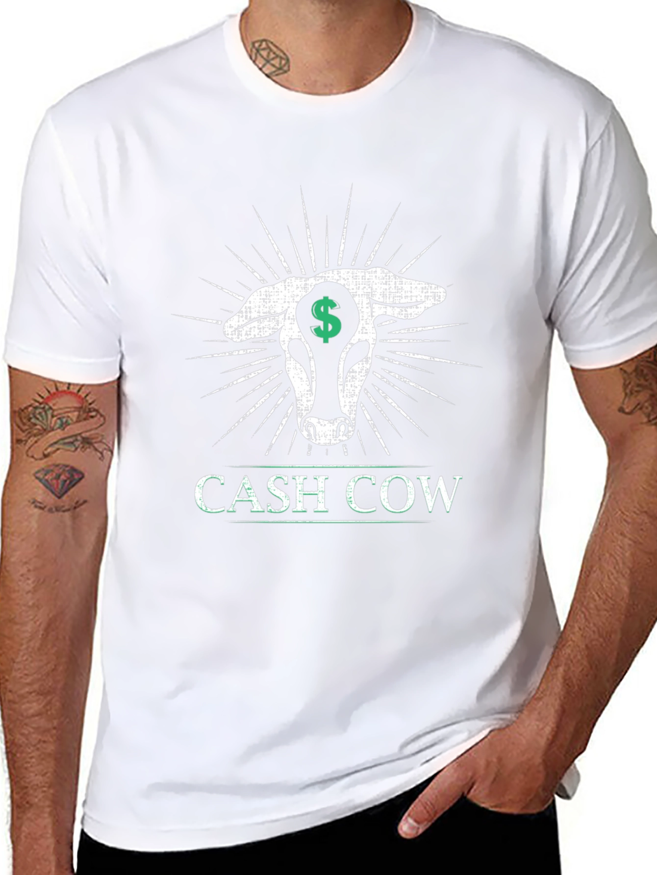 Cash Cow Graphic Tee - Black Cotton T-Shirt