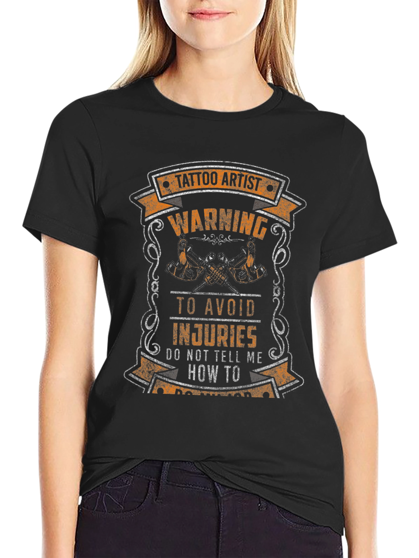 Tattoo Artist Warning Graphic Tee - Black