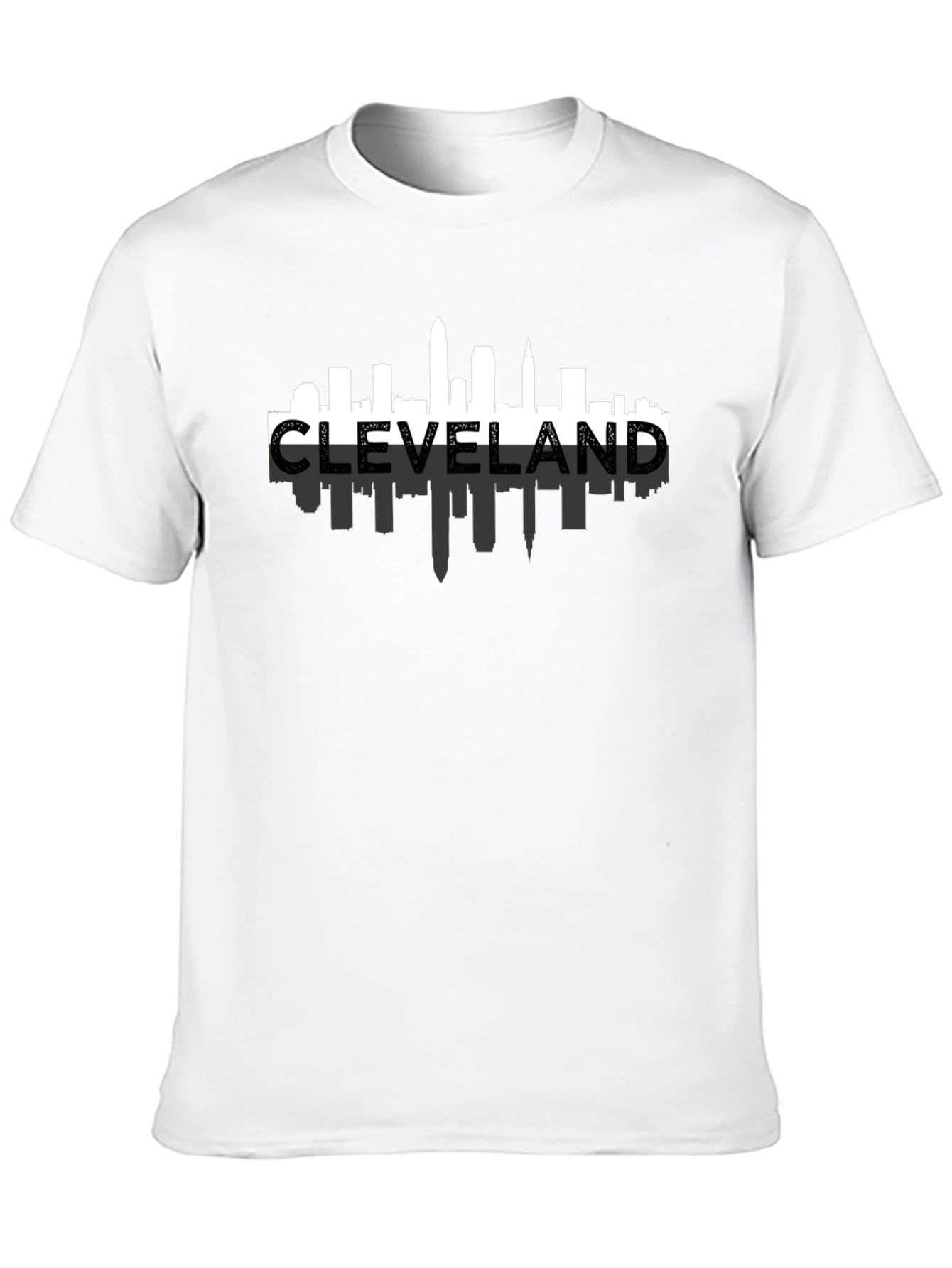 Cleveland Skyline Graphic Tee - Black Cotton Shirt