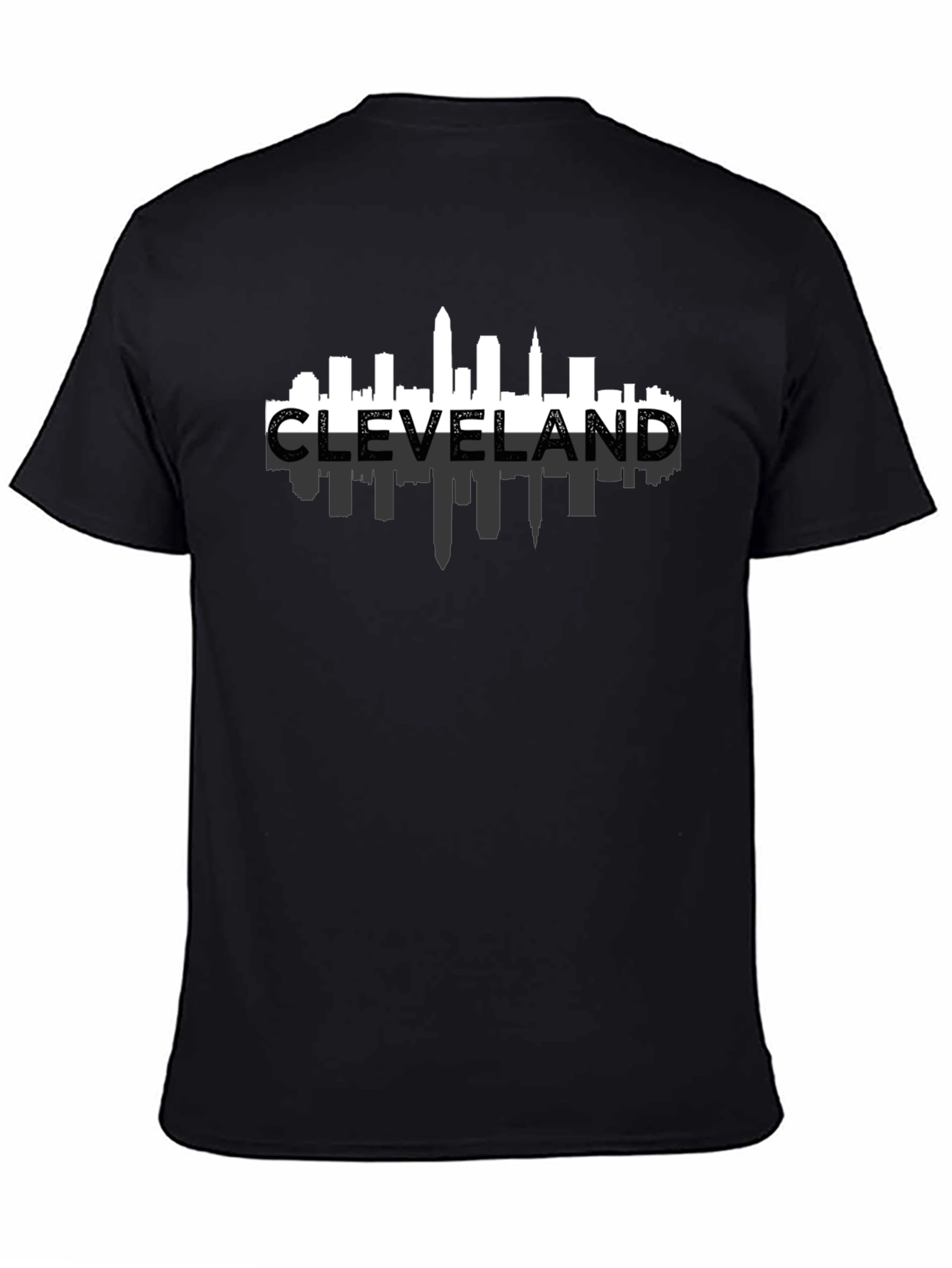 Cleveland Skyline Graphic Tee - Black Cotton Shirt